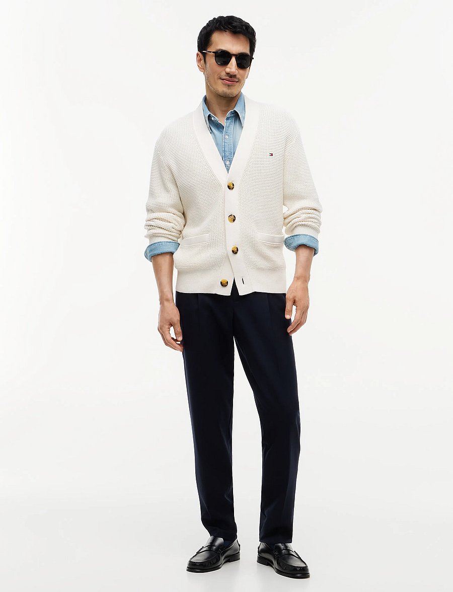 Tommy Hilfiger - WAFFLE STRUCTURE CARDIGAN - koftor - ivory petal - 4