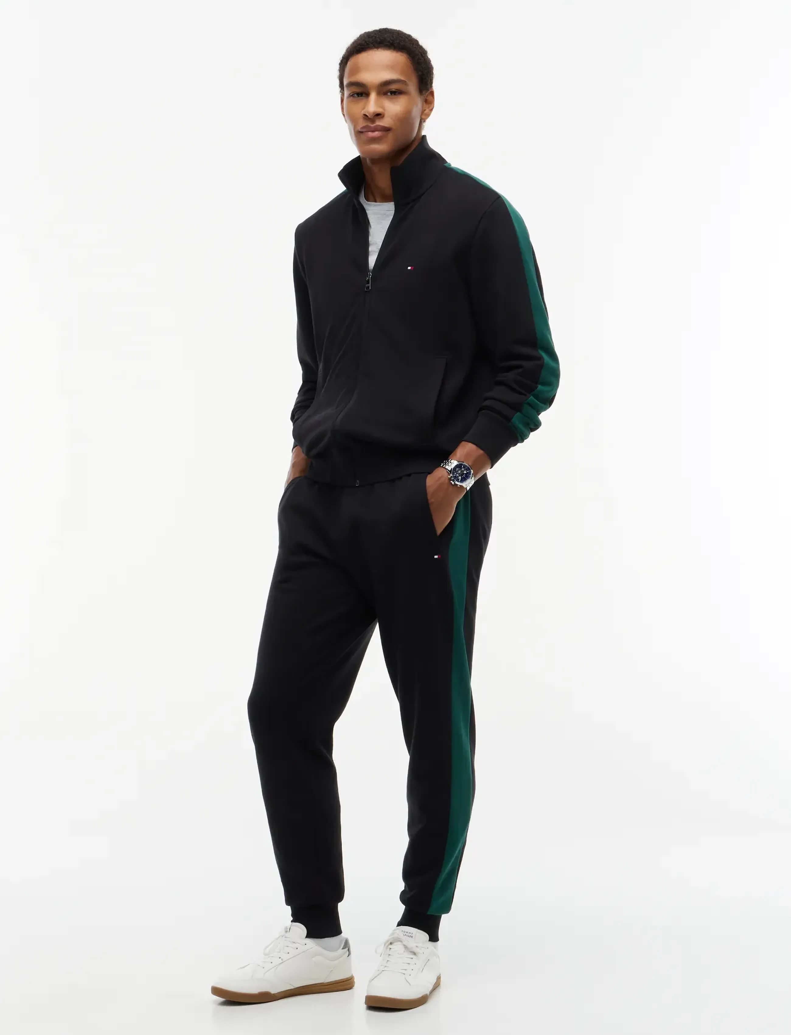 Tommy Hilfiger ESS COLORBLOCK TRACKSUIT - Kleidung - BLACK / black