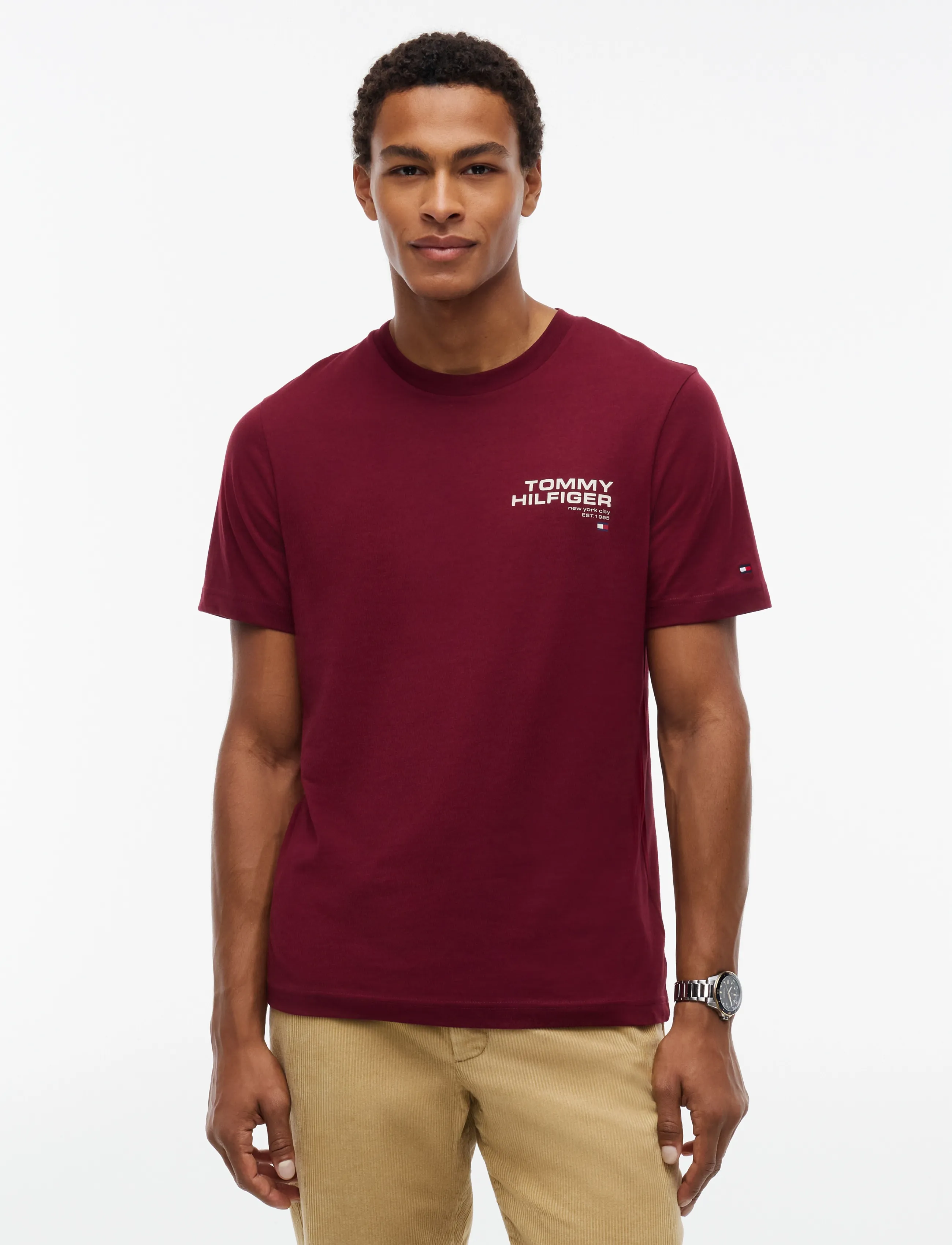 Tommy Hilfiger NY BACK FLAG GRAPHIC TEE - Osta olukorra järgi - BURGUNDY / burgundy