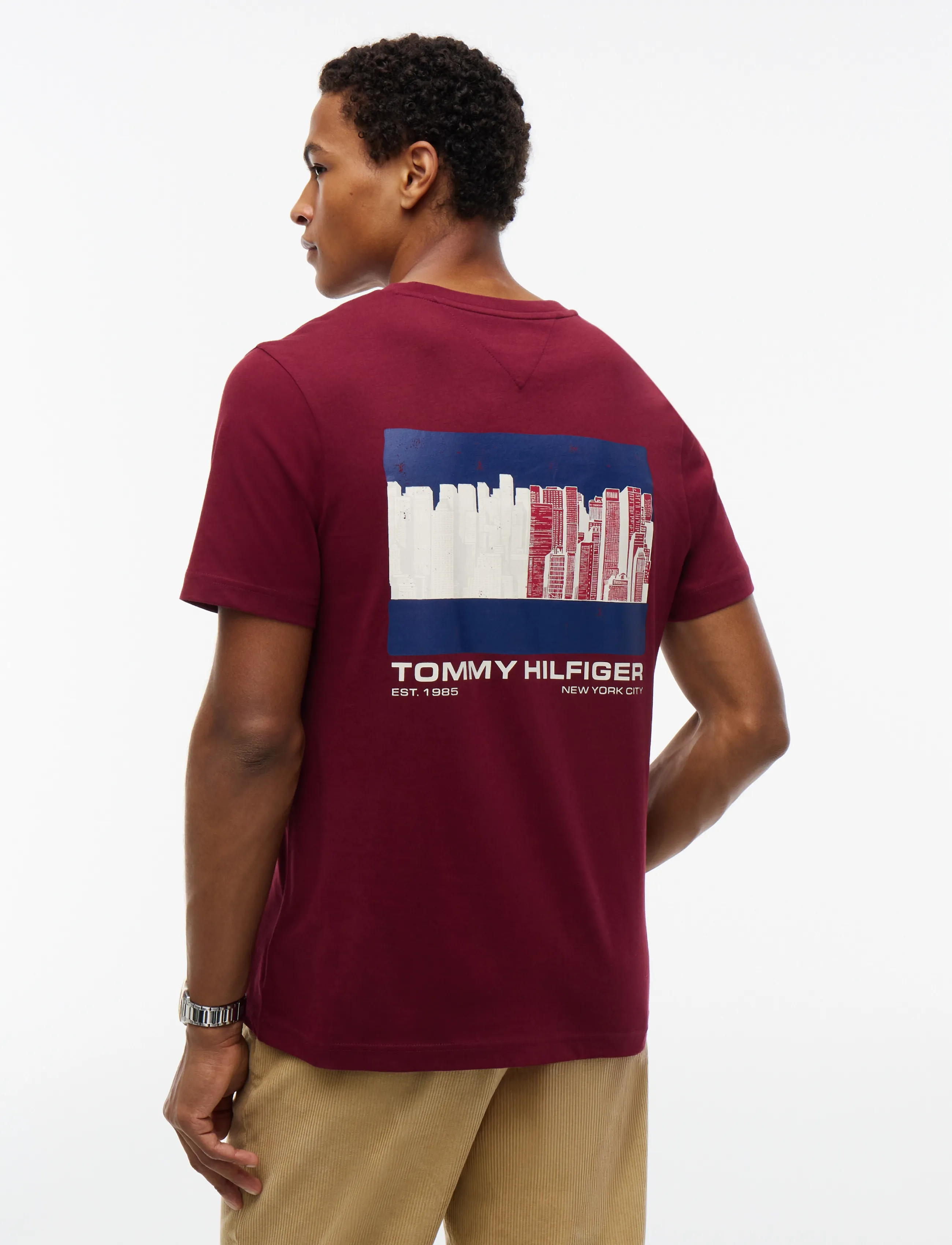 Tommy Hilfiger - NY BACK FLAG GRAPHIC TEE - burgundy - 4