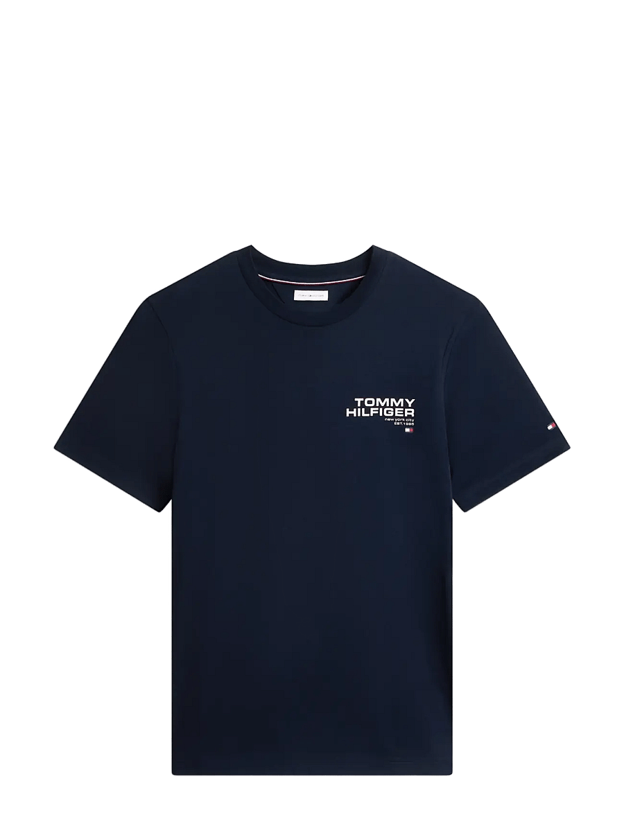 Tommy Hilfiger - NY BACK FLAG GRAPHIC TEE - kurzärmelige t-shirts - navy blue - 1