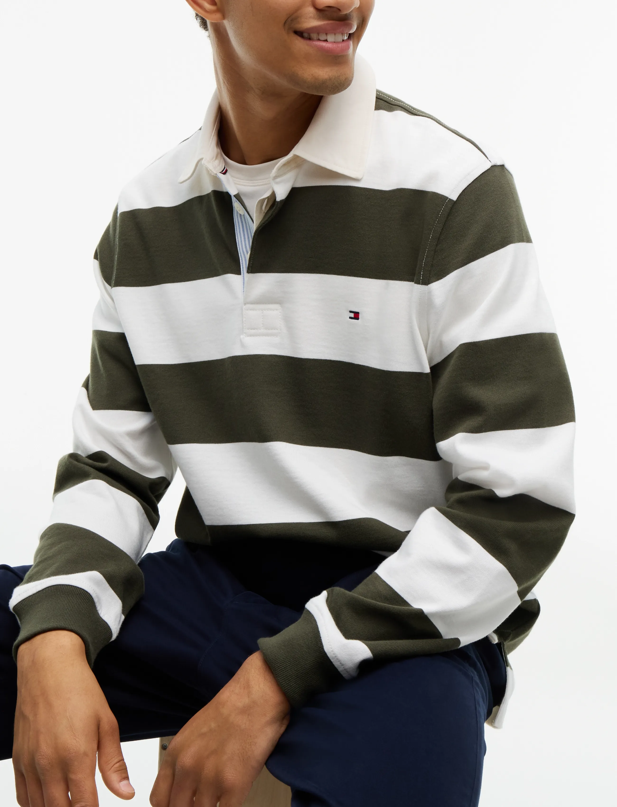 Tommy Hilfiger - ESSENTIAL STRIPE RUGBY - huntsman green  ivory petal - 3