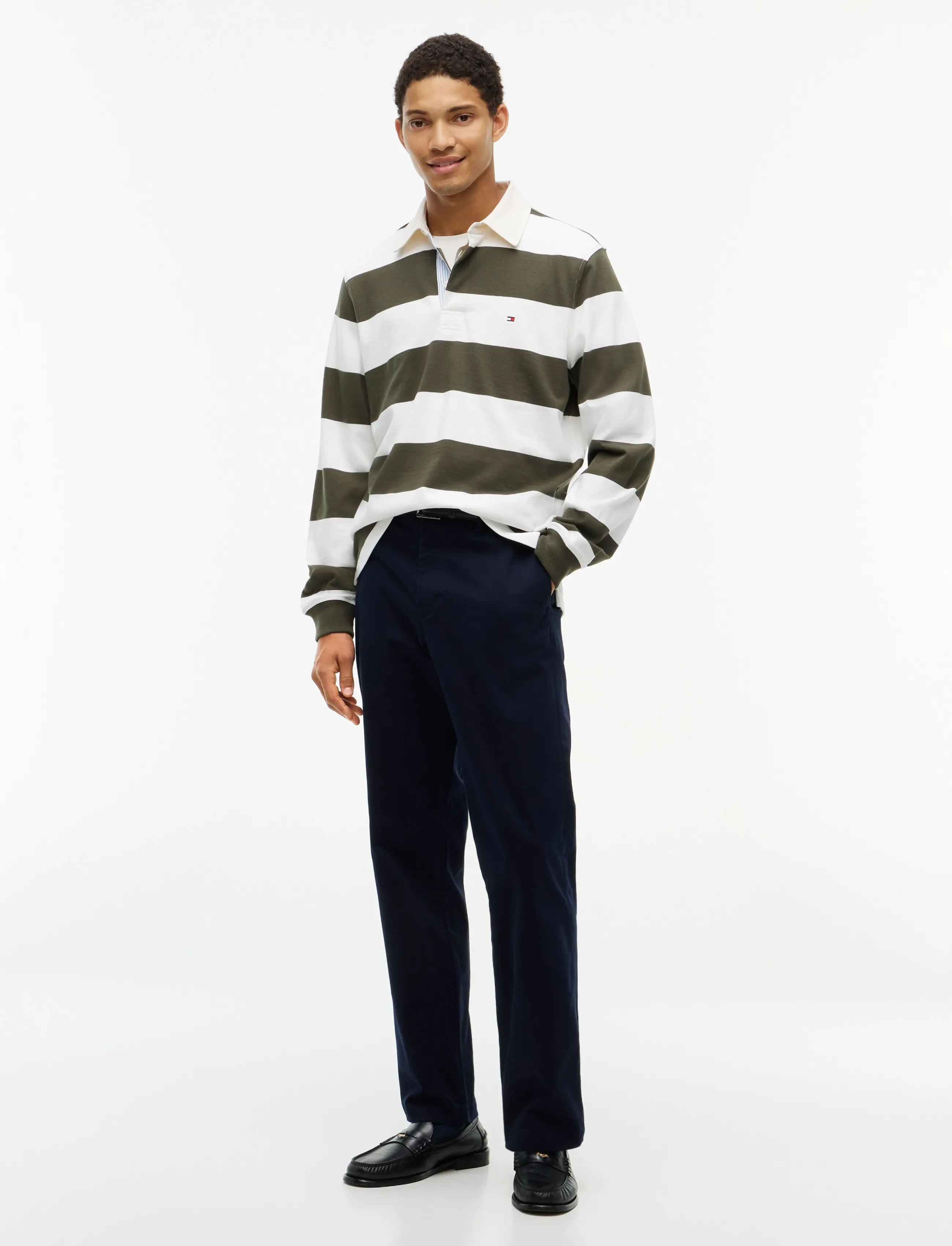 Tommy Hilfiger - ESSENTIAL STRIPE RUGBY - huntsman green  ivory petal - 4