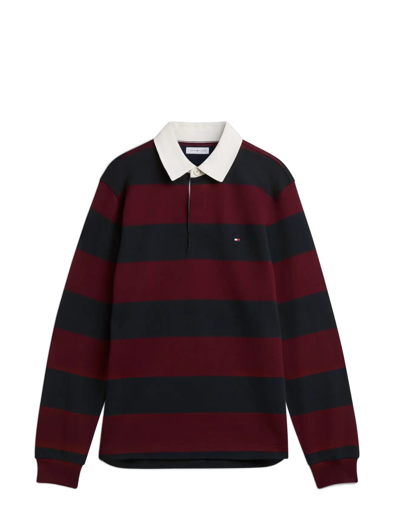 Tommy Hilfiger - ESSENTIAL STRIPE RUGBY - long-sleeved polos - burgundy  carbon navy - 1