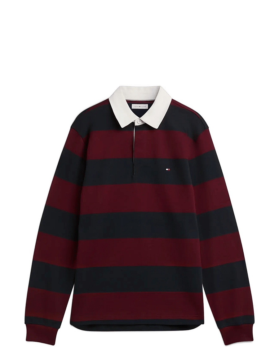 Tommy Hilfiger - ESSENTIAL STRIPE RUGBY - langärmelig - burgundy carbon navy - 1