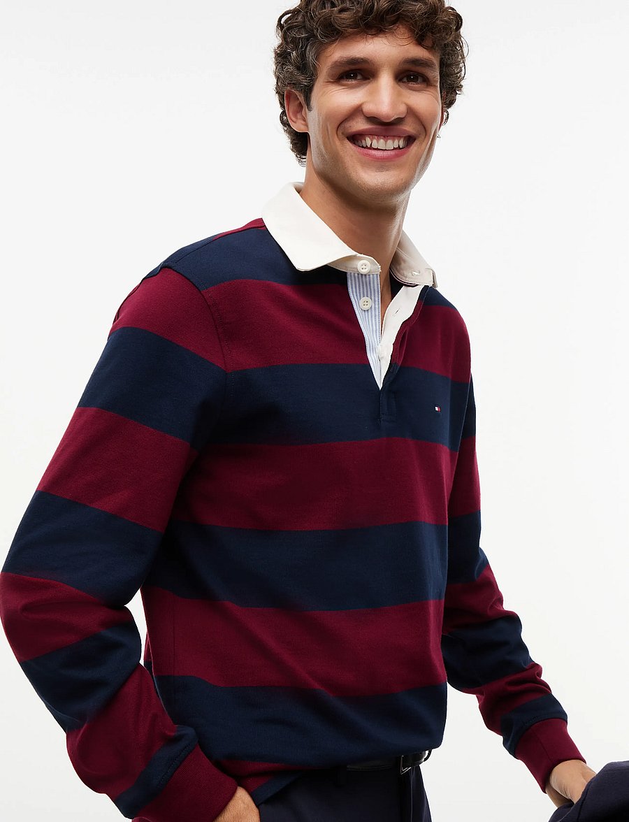 Tommy Hilfiger - ESSENTIAL STRIPE RUGBY - langärmelig - burgundy carbon navy - 3