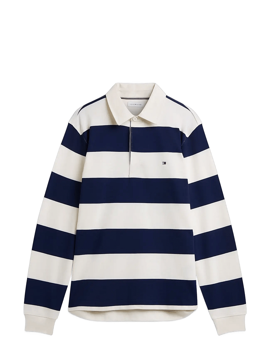 Tommy Hilfiger - ESSENTIAL STRIPE RUGBY - długi rękaw - ivory petal carbon navy - 1