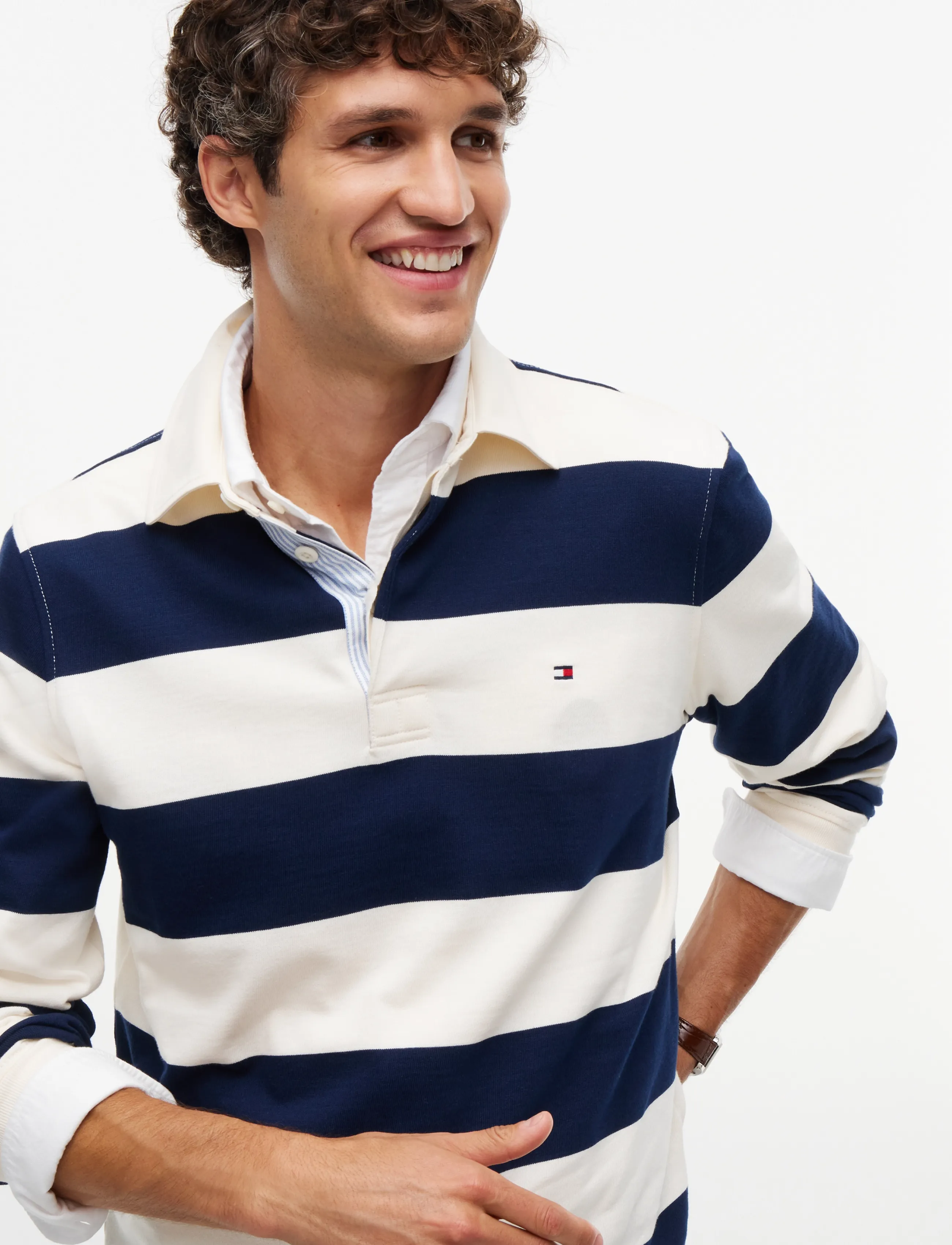 Tommy Hilfiger - ESSENTIAL STRIPE RUGBY - ivory petal  carbon navy - 3