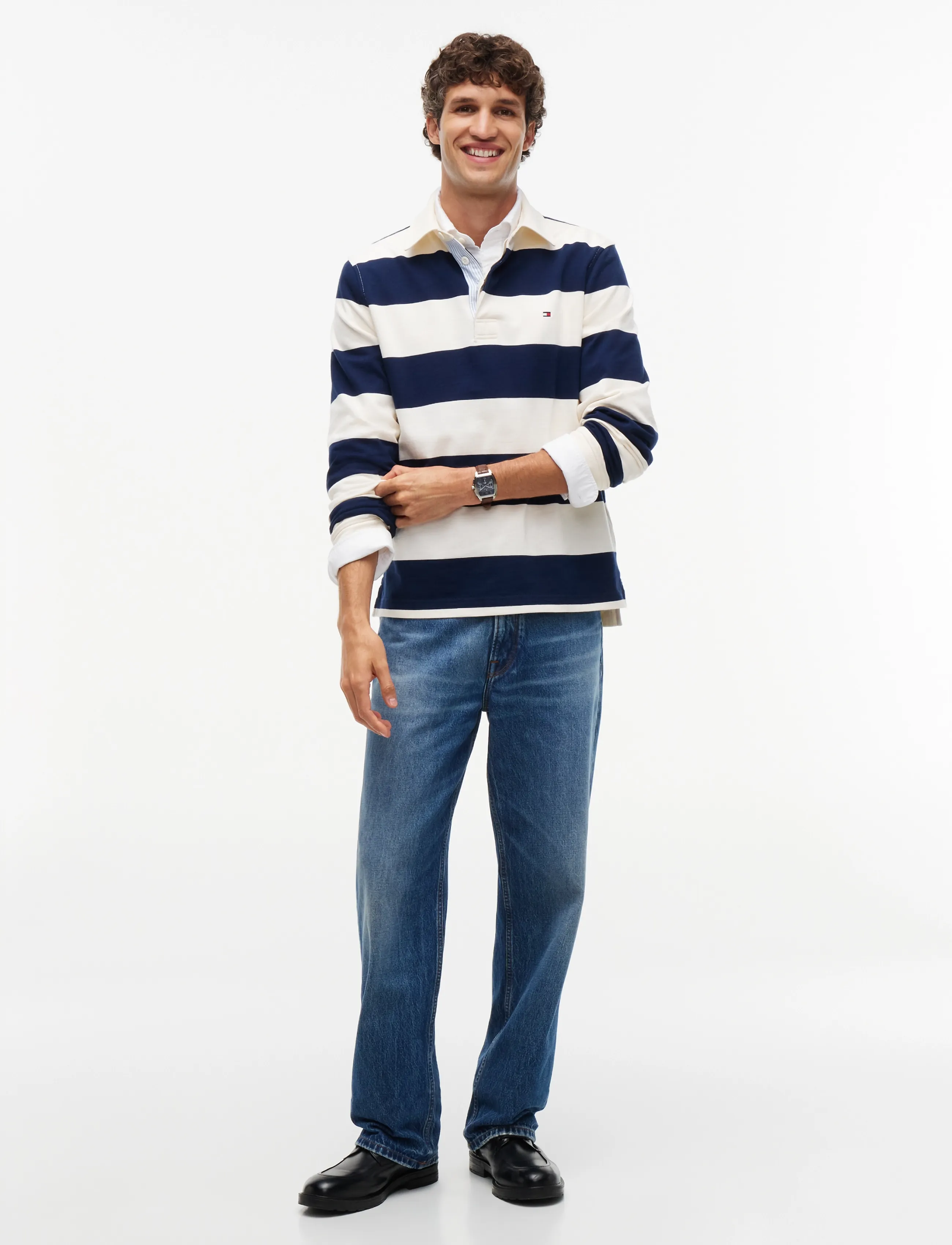 Tommy Hilfiger - ESSENTIAL STRIPE RUGBY - ivory petal  carbon navy - 4