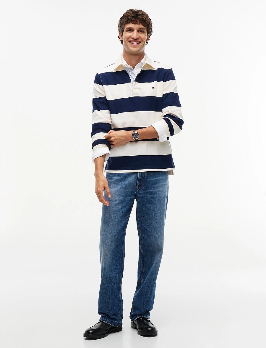Tommy Hilfiger - ESSENTIAL STRIPE RUGBY - długi rękaw - ivory petal carbon navy - 4