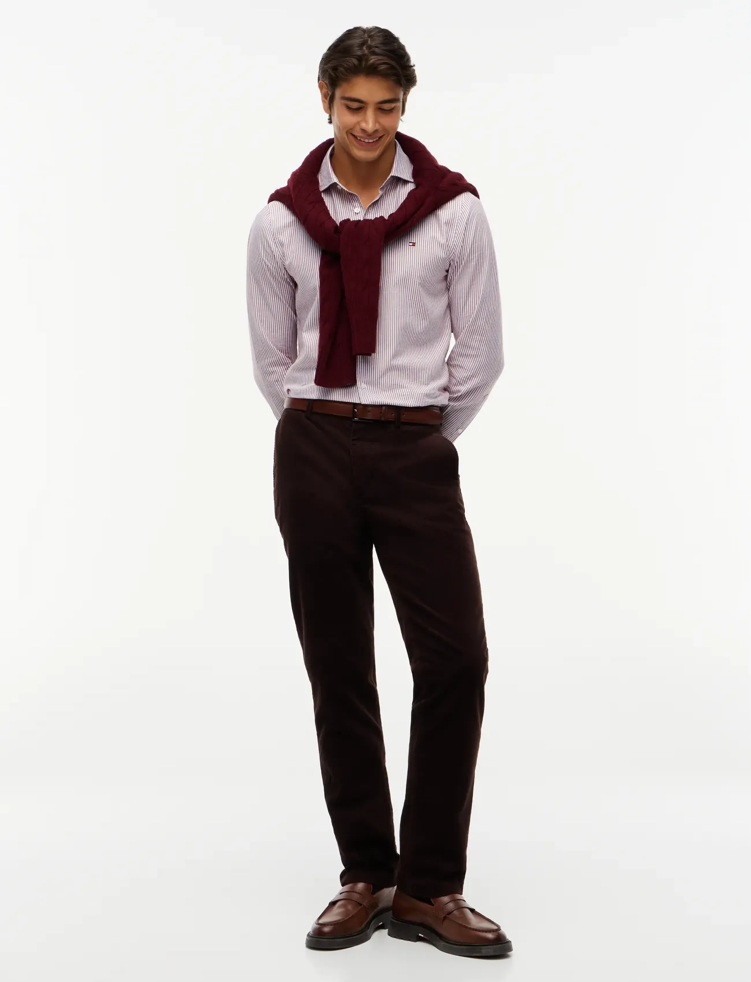 Tommy Hilfiger - CL OXFORD STRIPE - premium stiilid - rouge   white - 4