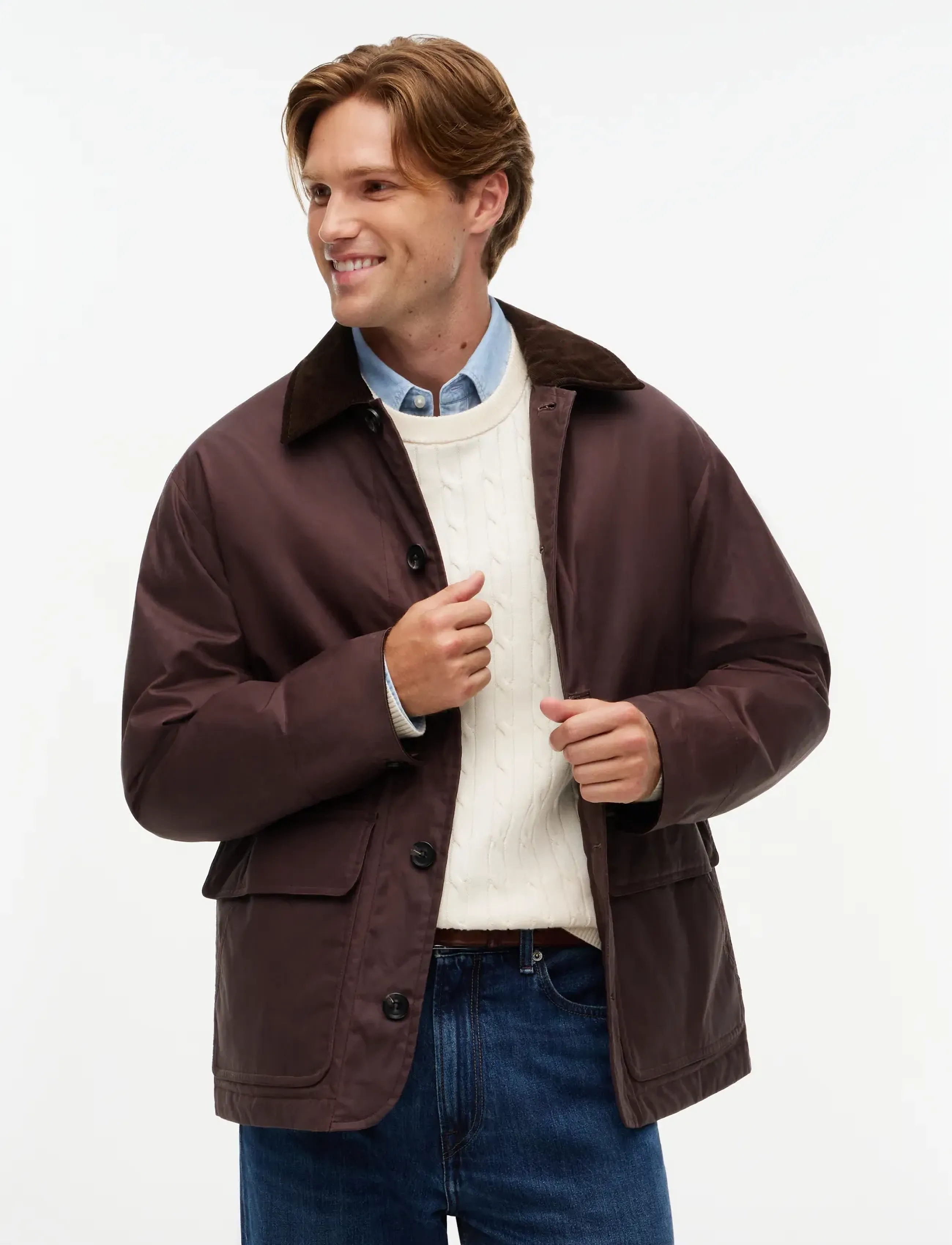 Tommy Hilfiger WAXED BARN JACKET - Daunenjacken - EARTHY BROWN / brown