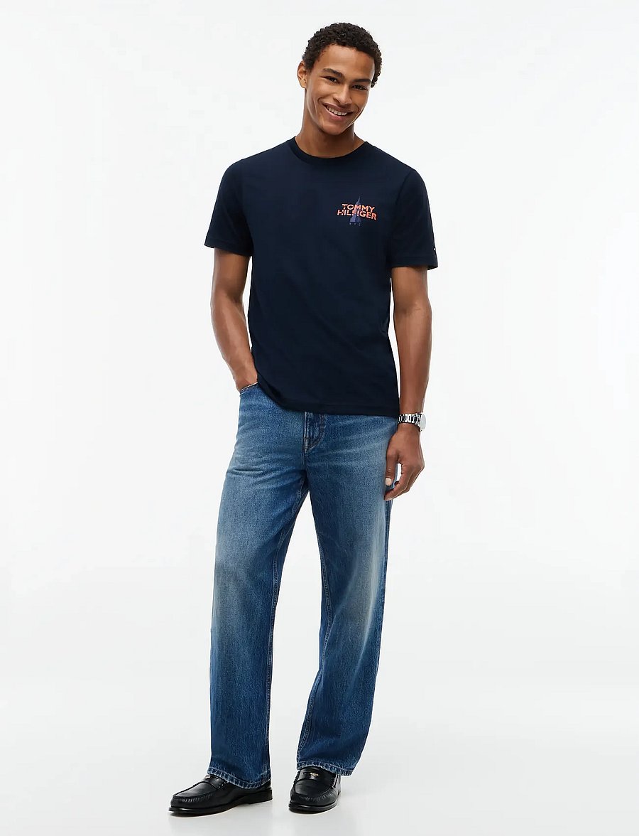 Tommy Hilfiger - EMPIRE LEFT CHEST GRAPHIC TEE - kurzärmelige t-shirts - navy blue - 4