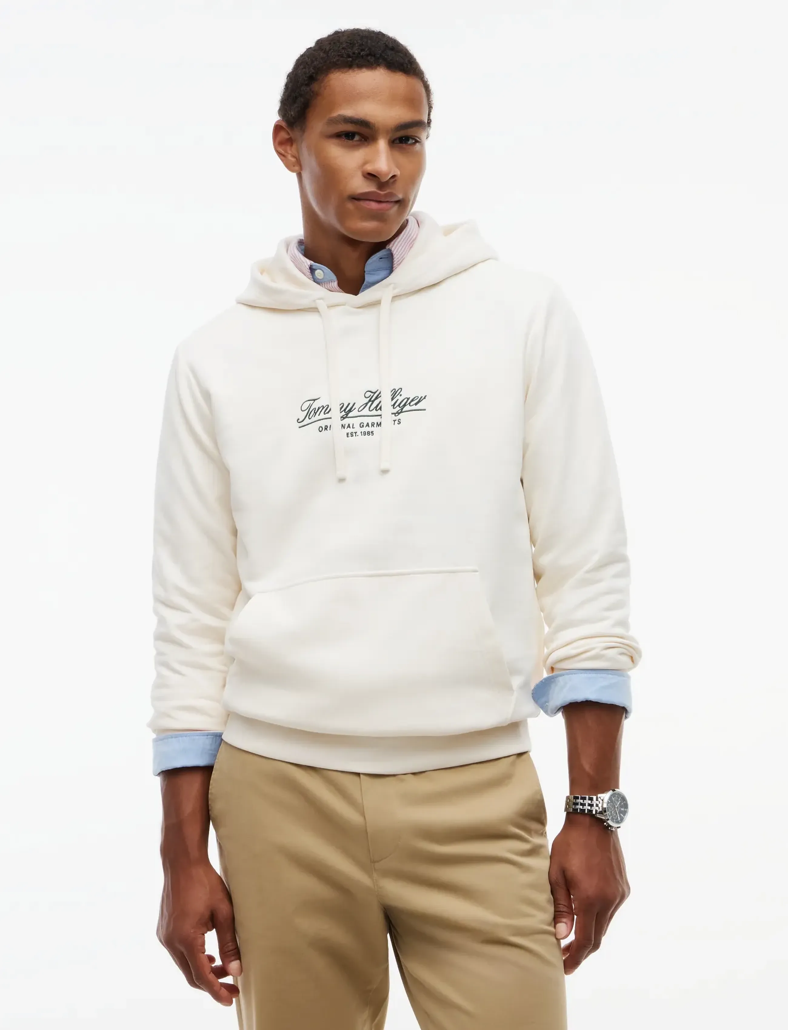 Tommy Hilfiger BRAND LOVE GRAPHIC MONO HOODIE - Kapuzenpullover - IVORY PETAL / cream