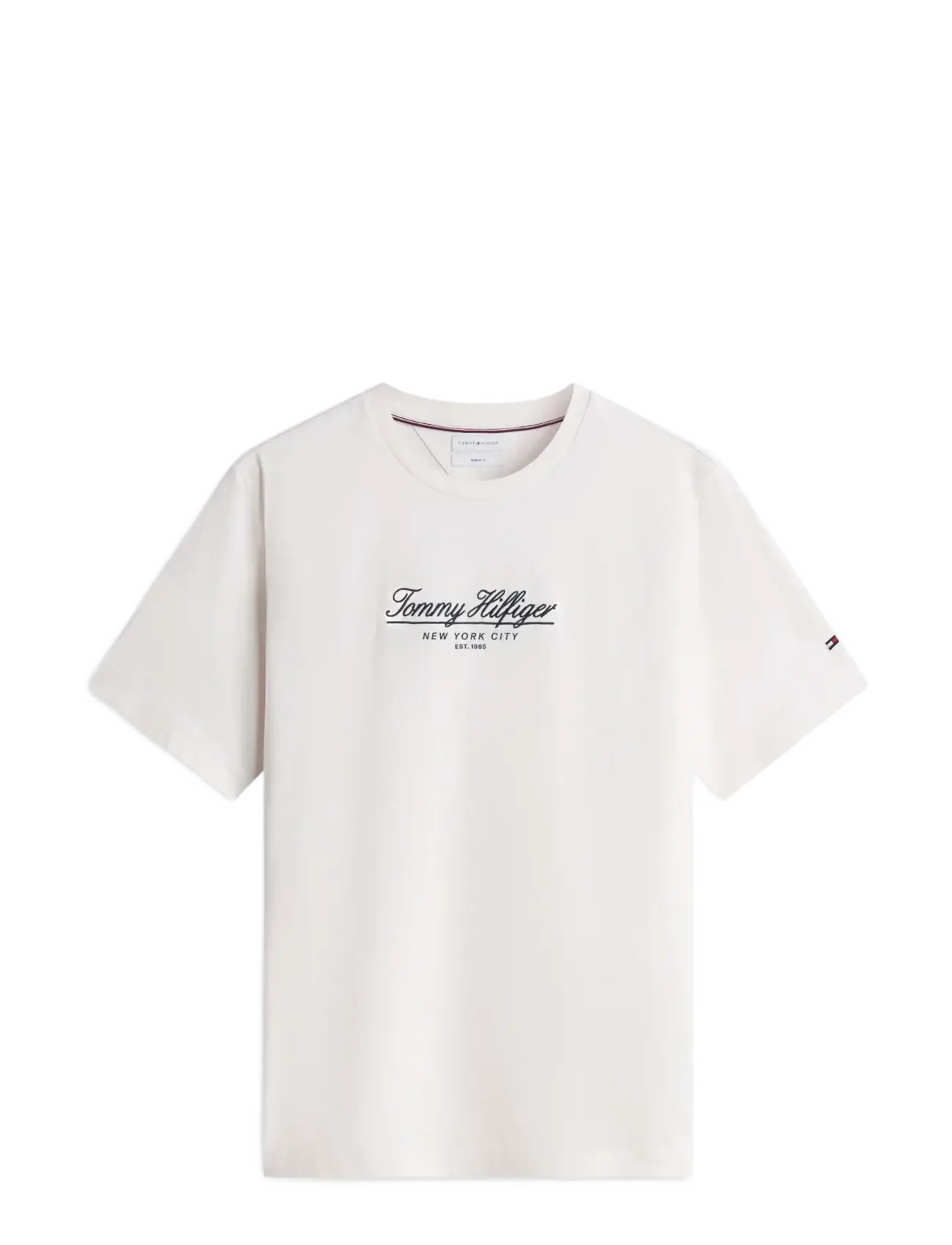 Tommy Hilfiger - BRAND LOVE BIG SCRIPT EMBRO TEE - ivory petal - 1