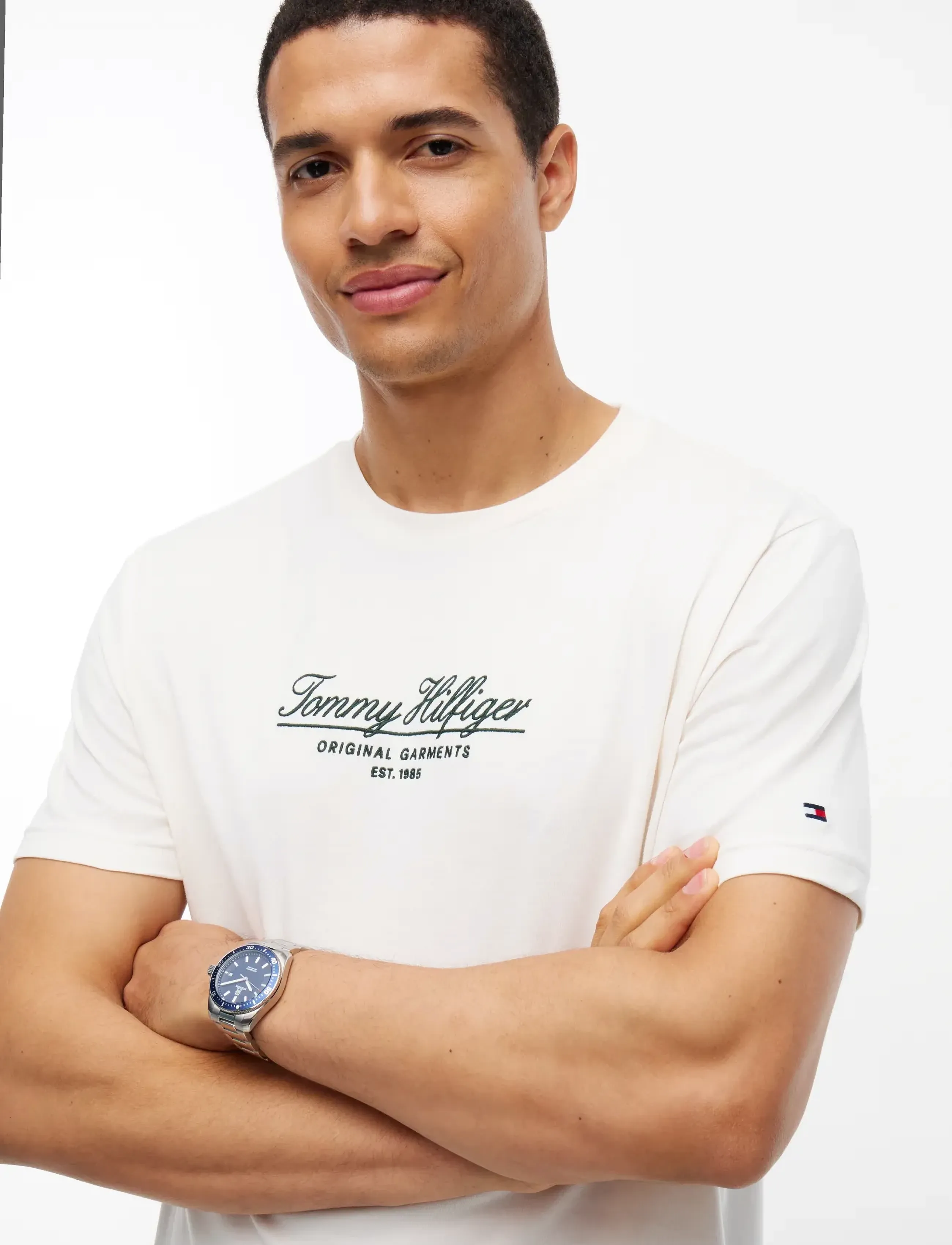 Tommy Hilfiger - BRAND LOVE BIG SCRIPT EMBRO TEE - ivory petal - 3