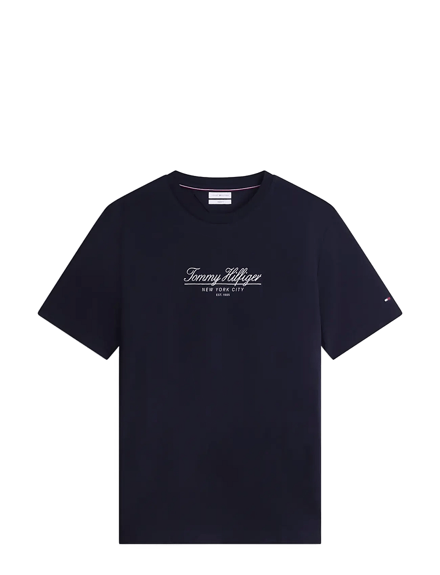 Tommy Hilfiger - BRAND LOVE BIG SCRIPT EMBRO TEE - navy blue - 1