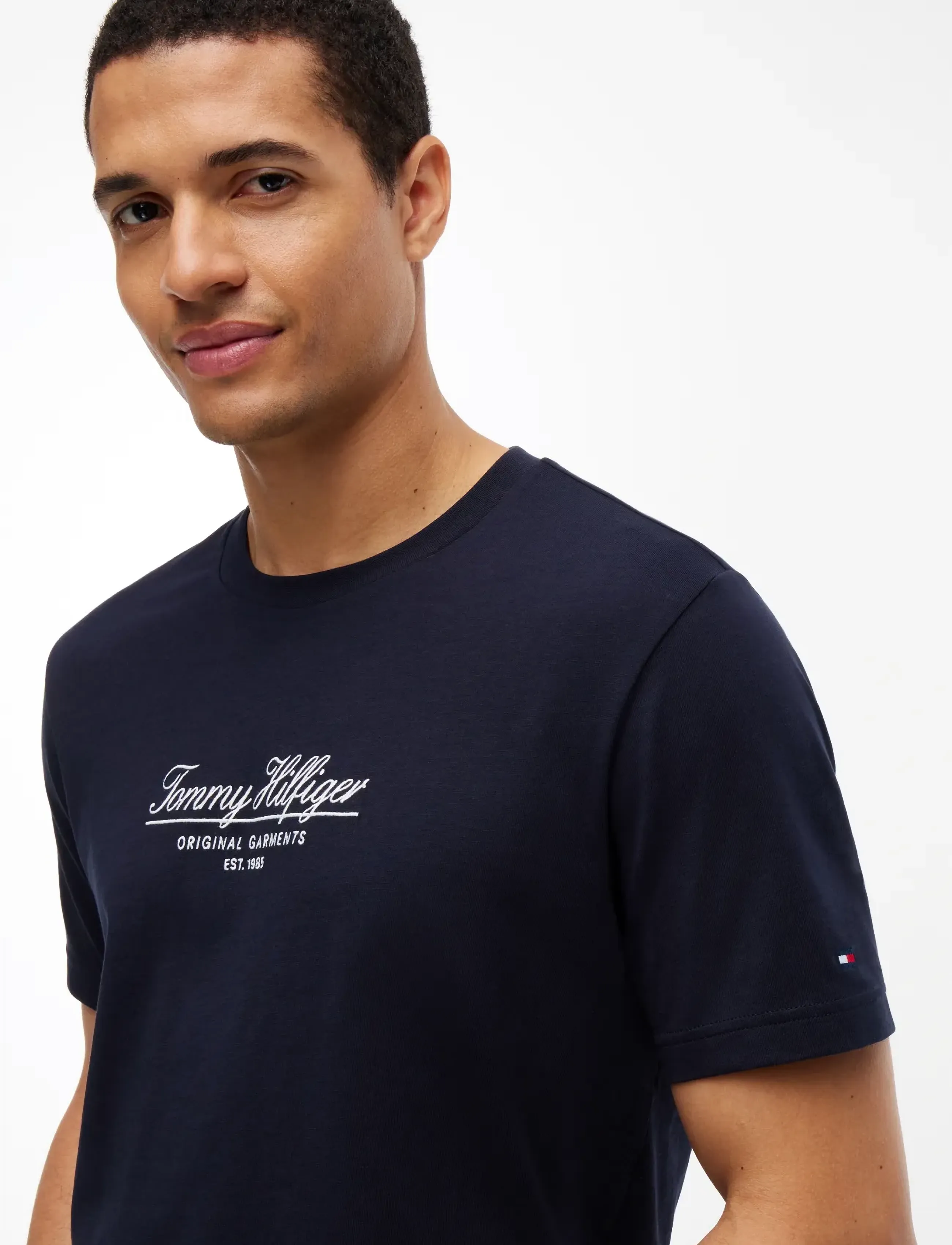 Tommy Hilfiger - BRAND LOVE BIG SCRIPT EMBRO TEE - navy blue - 3