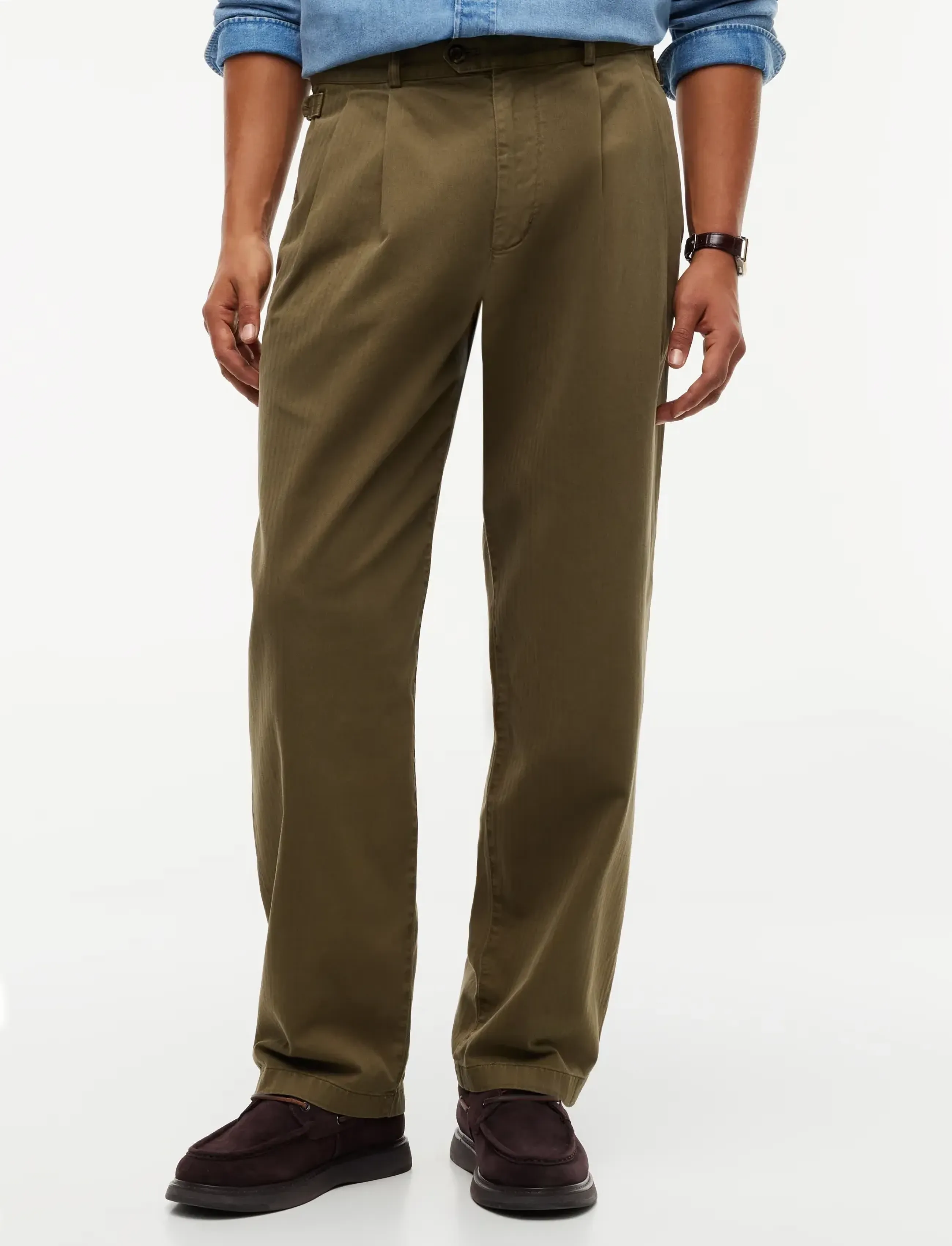 Tommy Hilfiger RIVER SURPLUS HERRINGBONE GMD - Trousers - PLATINUM OLIVE / khaki/green