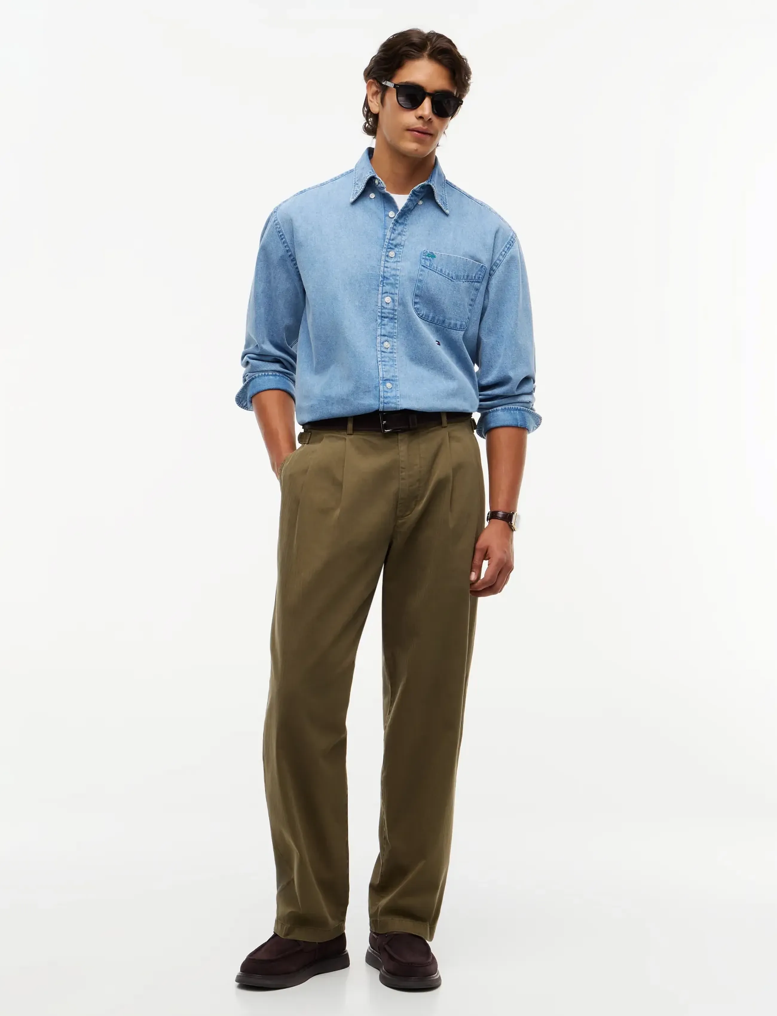 Tommy Hilfiger - RIVER SURPLUS HERRINGBONE GMD - casual bukser - platinum olive - 3