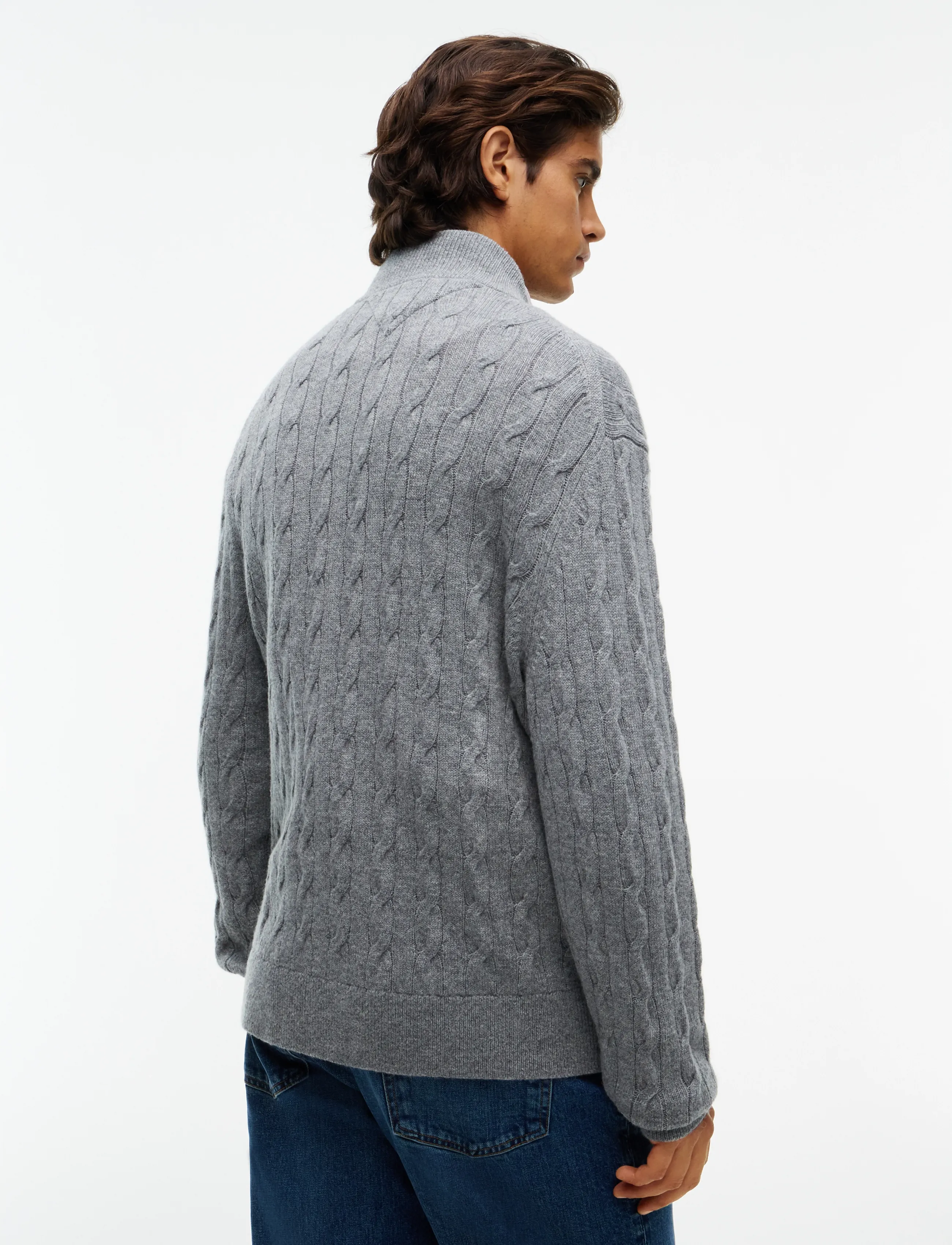 Tommy Hilfiger - LAMBSWOOL CABLE ZIP THROUGH - pullover mit durchgehendem reißverschluss - medium grey heather - 2
