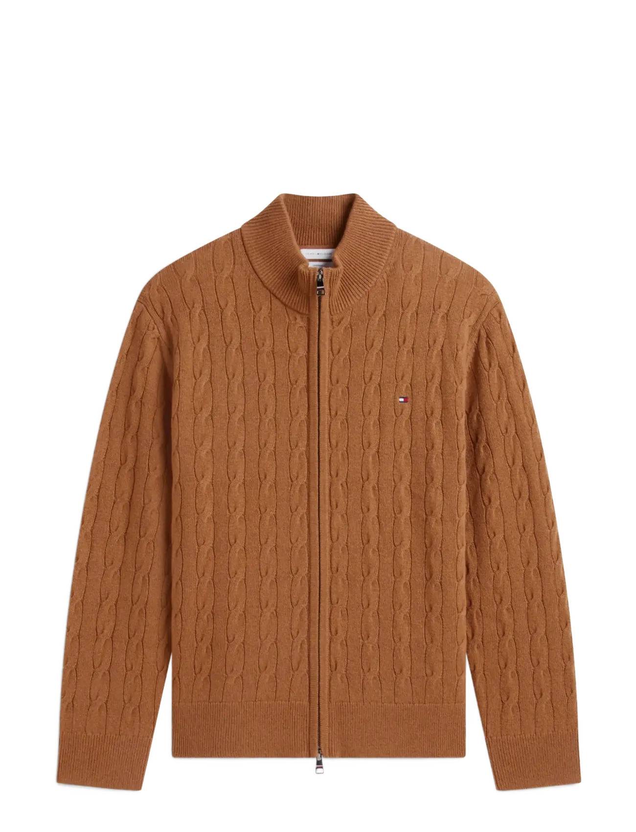 Tommy Hilfiger - LAMBSWOOL CABLE ZIP THROUGH - full zip tröjor - timeless tawny heather - 1