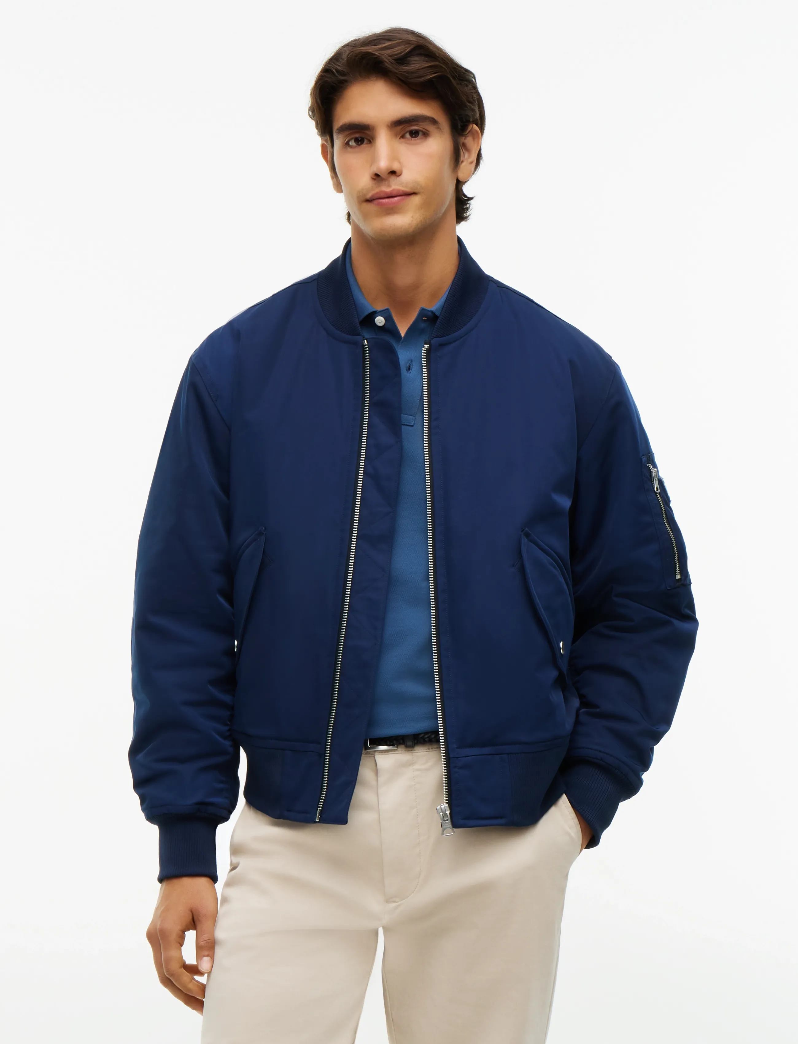 Tommy Hilfiger Padded Bomber Jacket, L, Jackets, Marineblau - Männerswear