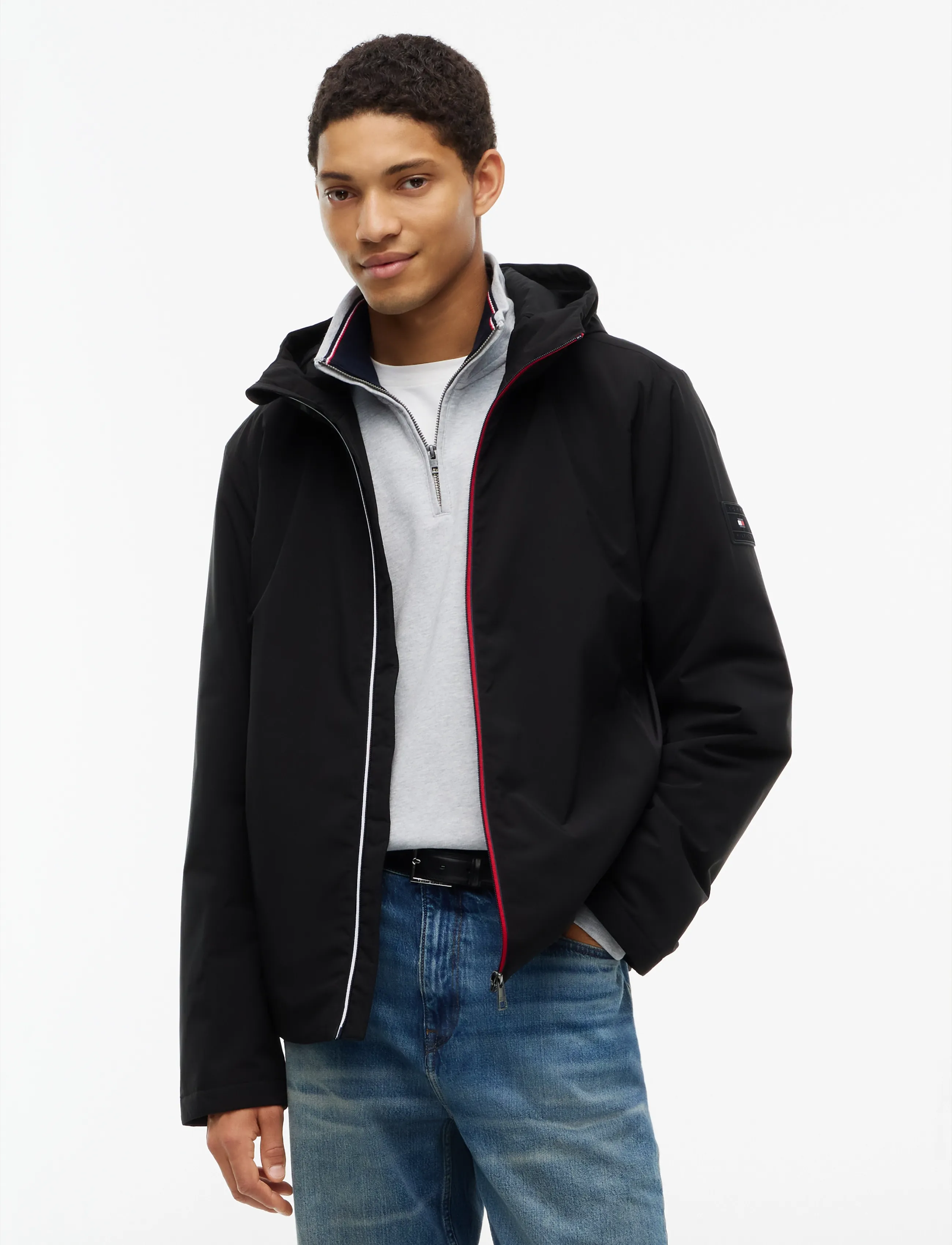 Tommy Hilfiger LIGHTWEIGHT PADDED HOOD JACKET - Dunjakker - BLACK / black