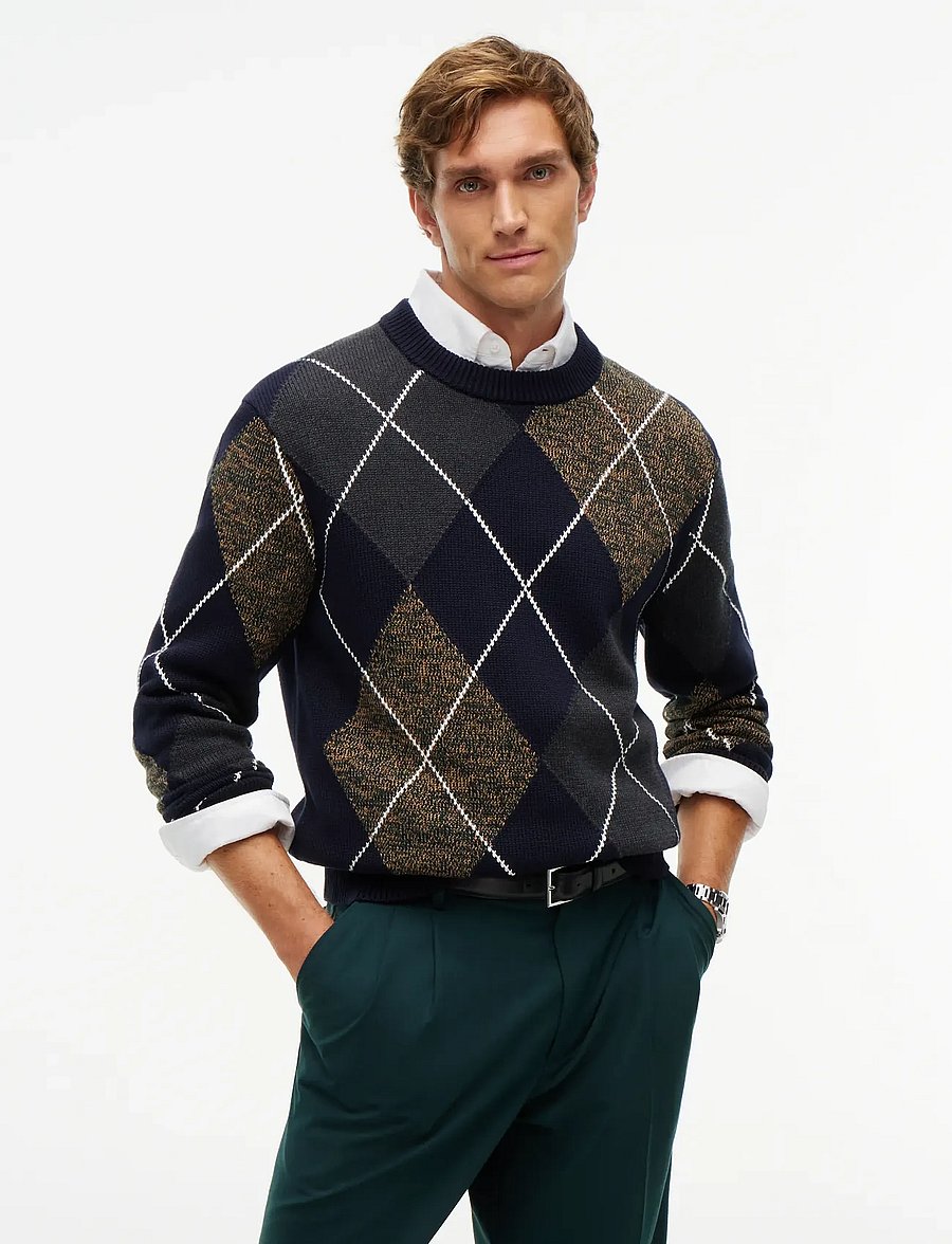 Tommy Hilfiger - ARGYLE CREW NECK SWEATER - navy blue multi - 0
