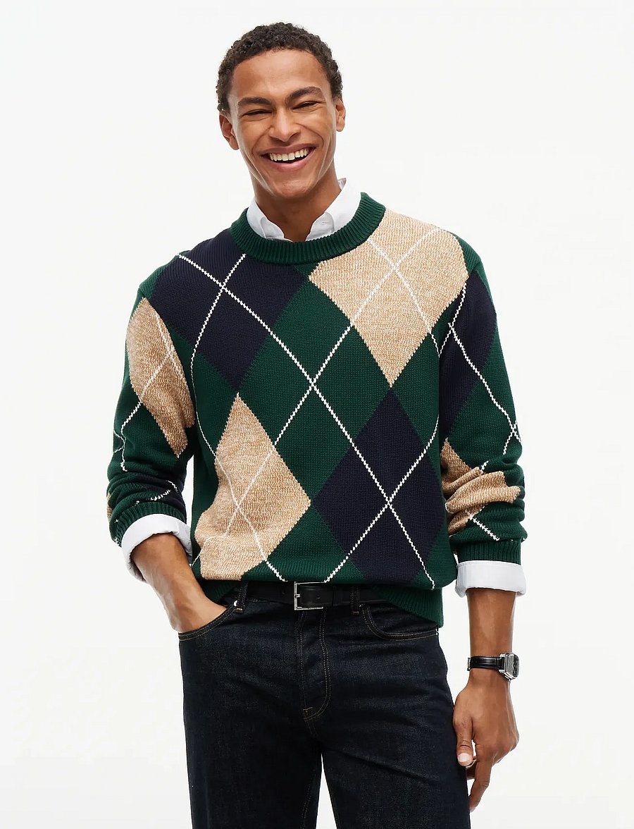 Tommy Hilfiger - ARGYLE CREW NECK SWEATER - rund hals - nocturnal green multi - 0