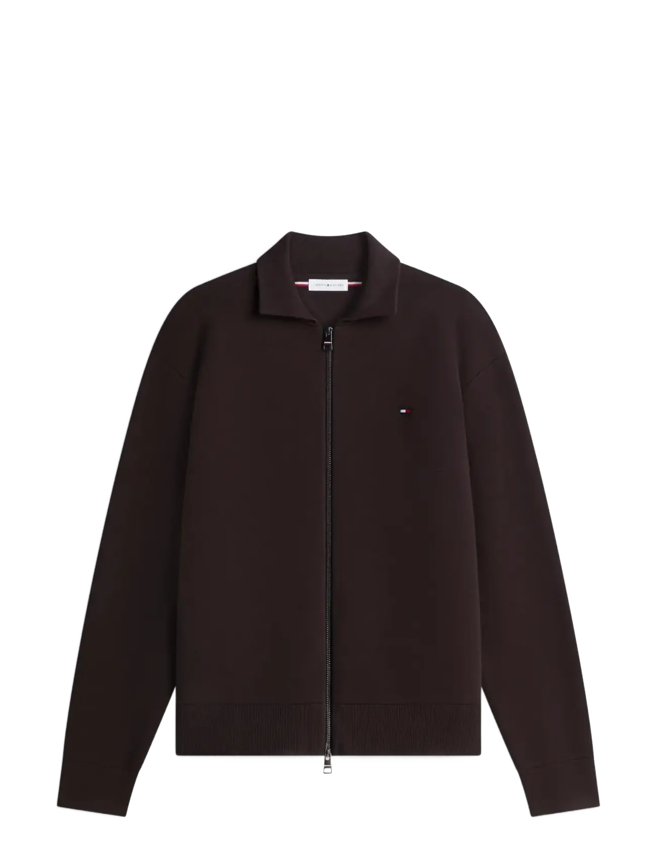 Tommy Hilfiger FULL MILANO ZIP THROUGH JACKET - Pullover mit durchgehendem Reißverschluss - CHOCOLATE / brown