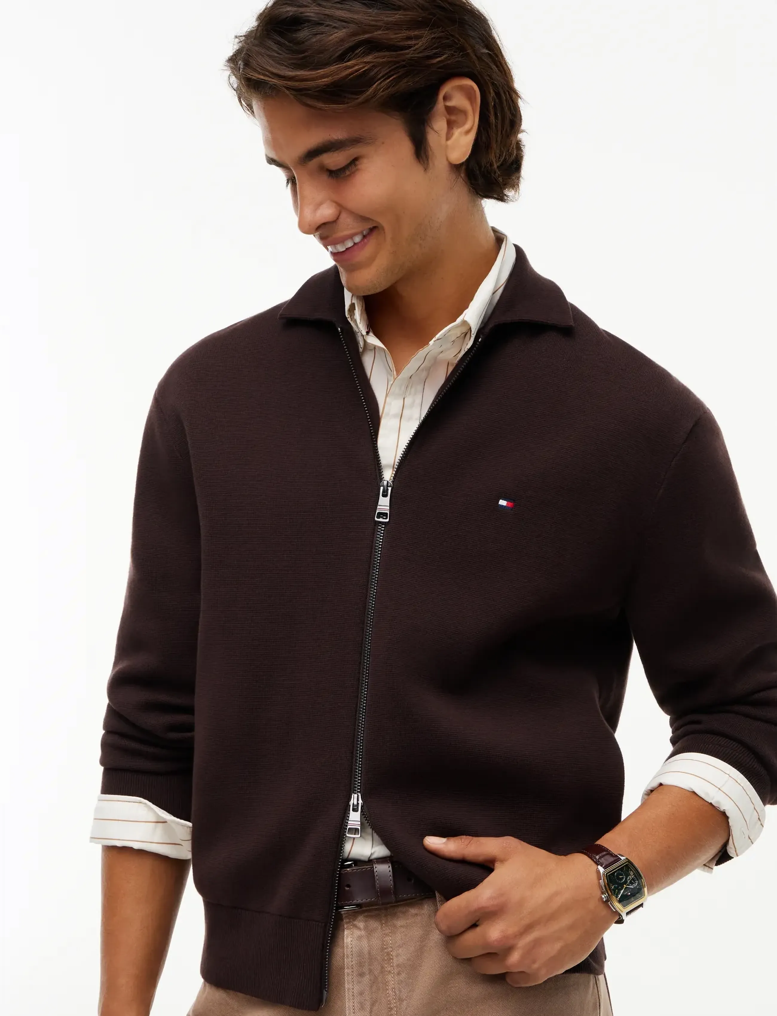 Tommy Hilfiger - FULL MILANO ZIP THROUGH JACKET - chocolate - 3