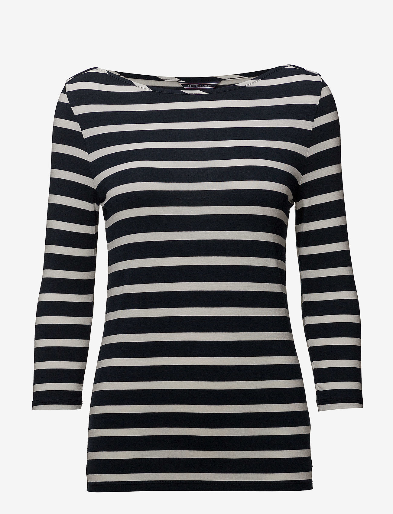 Tommy Hilfiger - HERITAGE BOAT NECK TEE 3/4 - midnight / classic white - 0