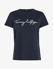 Tommy Hilfiger - HERITAGE CREW NECK GRAPHIC TEE - t-shirts - midnight - 0