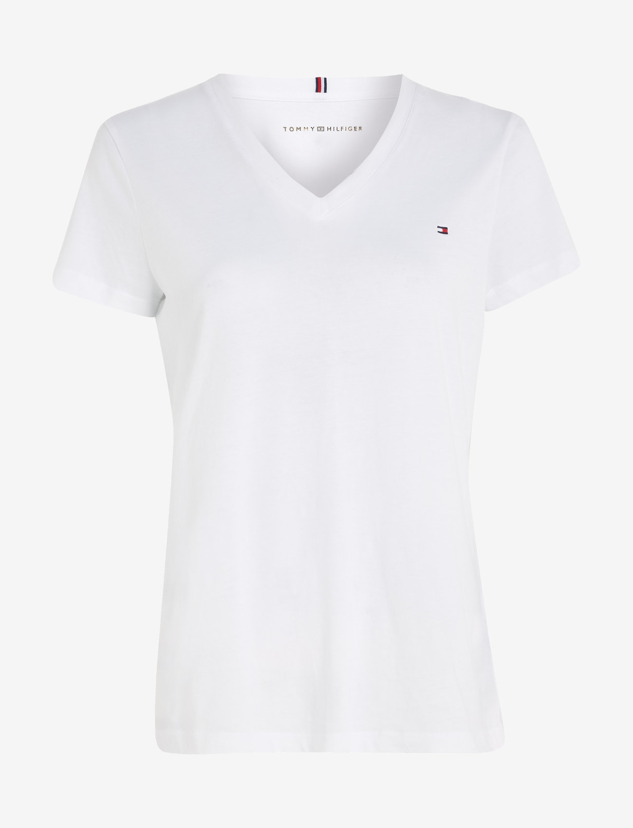 Tommy Hilfiger - HERITAGE V-NECK TEE - t-shirts - classic white - 1
