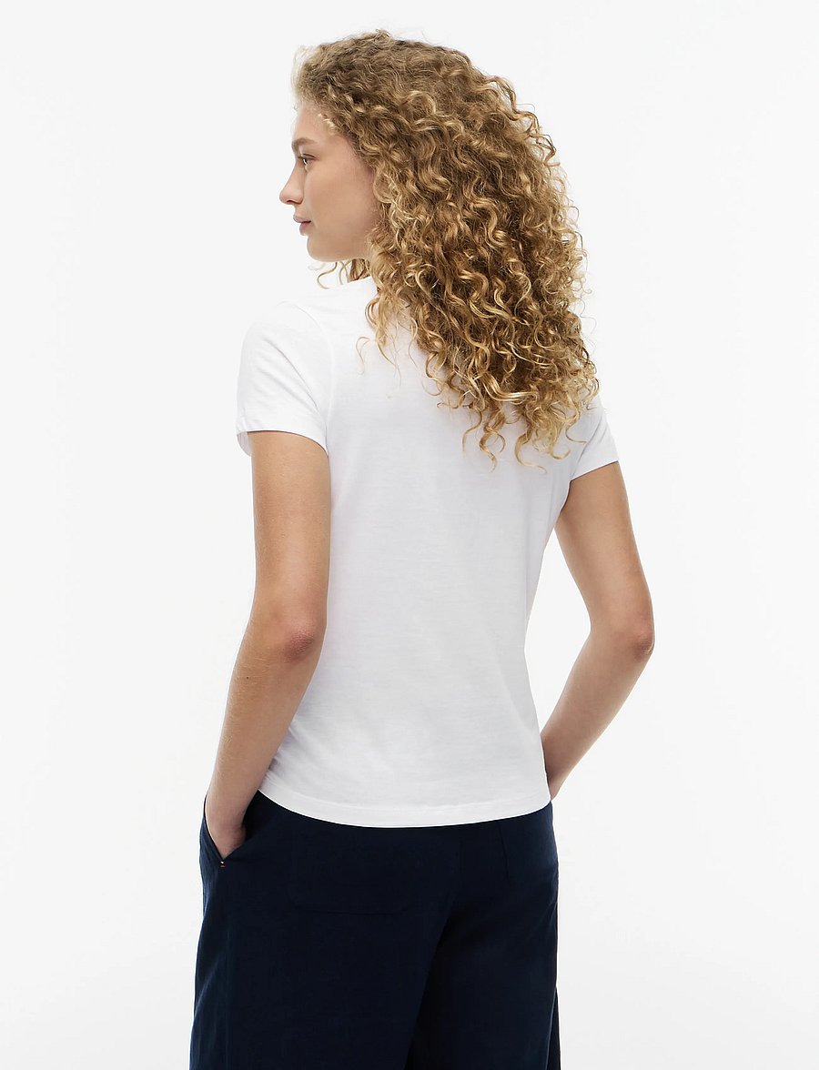 Tommy Hilfiger - HERITAGE V-NECK TEE - t-shirts - classic white - 3