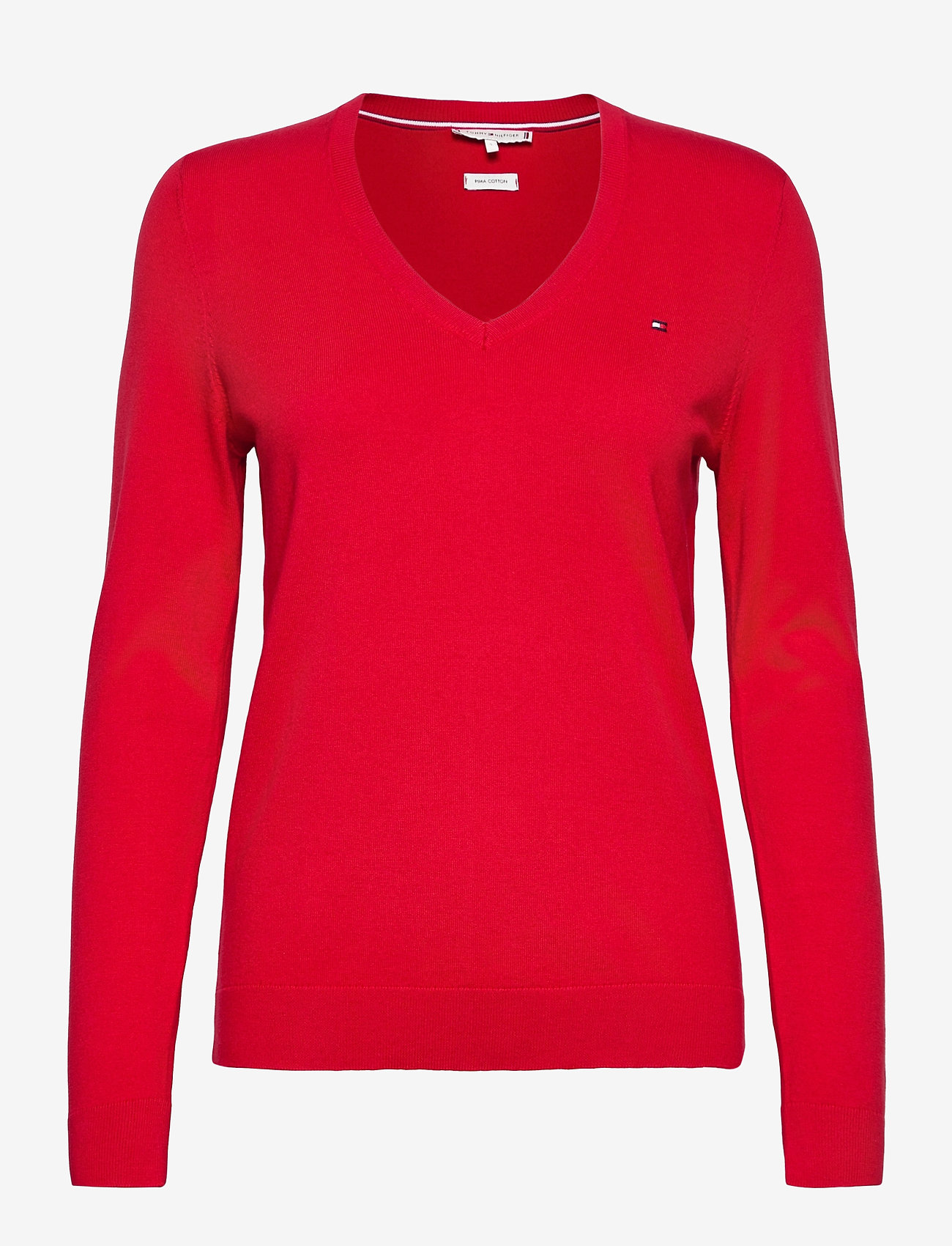 Tommy Hilfiger - HERITAGE V-NK SWEATER - neulepuserot - apple red - 0