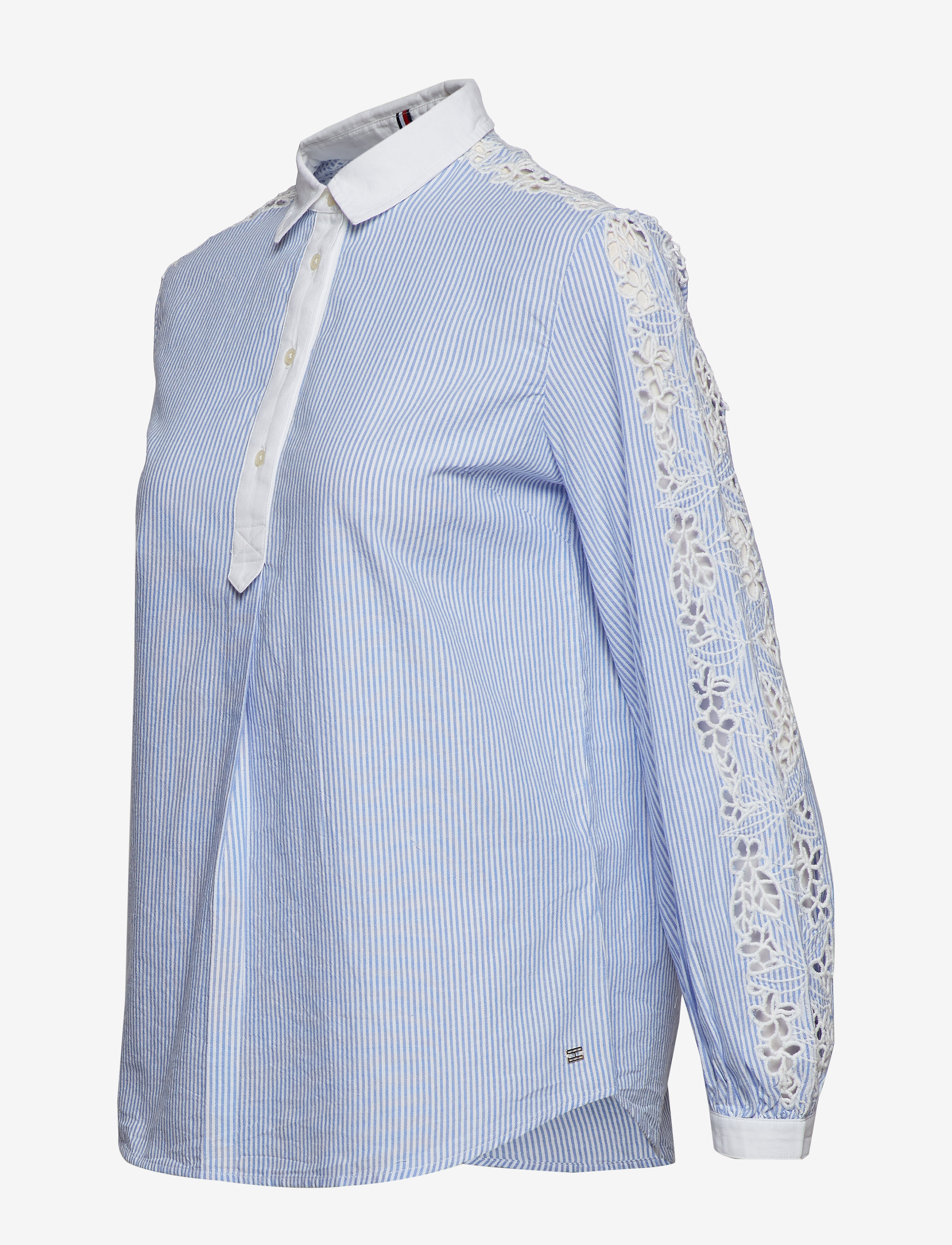 Tommy Hilfiger - EVIE EMB BLOUSE LS - soft we stp yd / ultramarine - 2