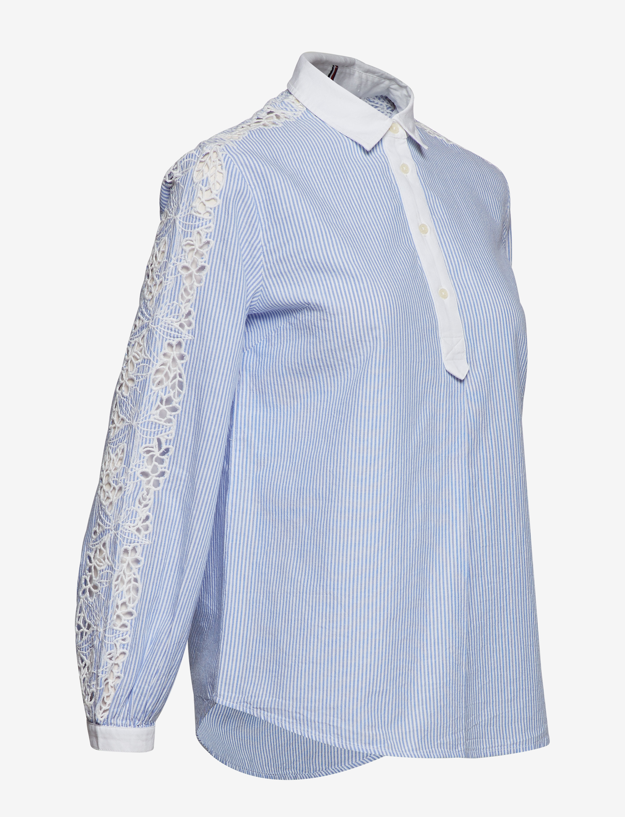 Tommy Hilfiger - EVIE EMB BLOUSE LS - soft we stp yd / ultramarine - 3