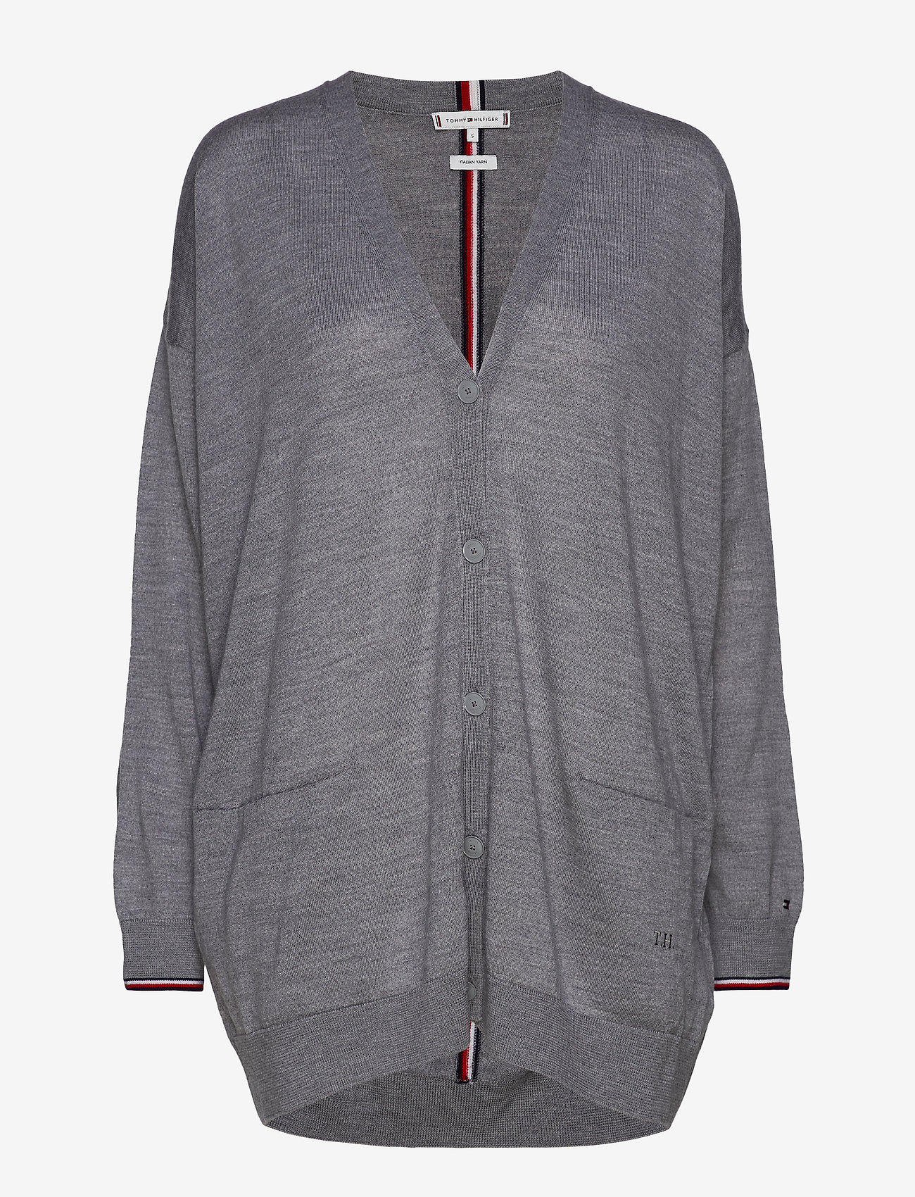 Tommy Hilfiger - TH ESSENTIAL V-NK CARDI - medium grey heather - 0