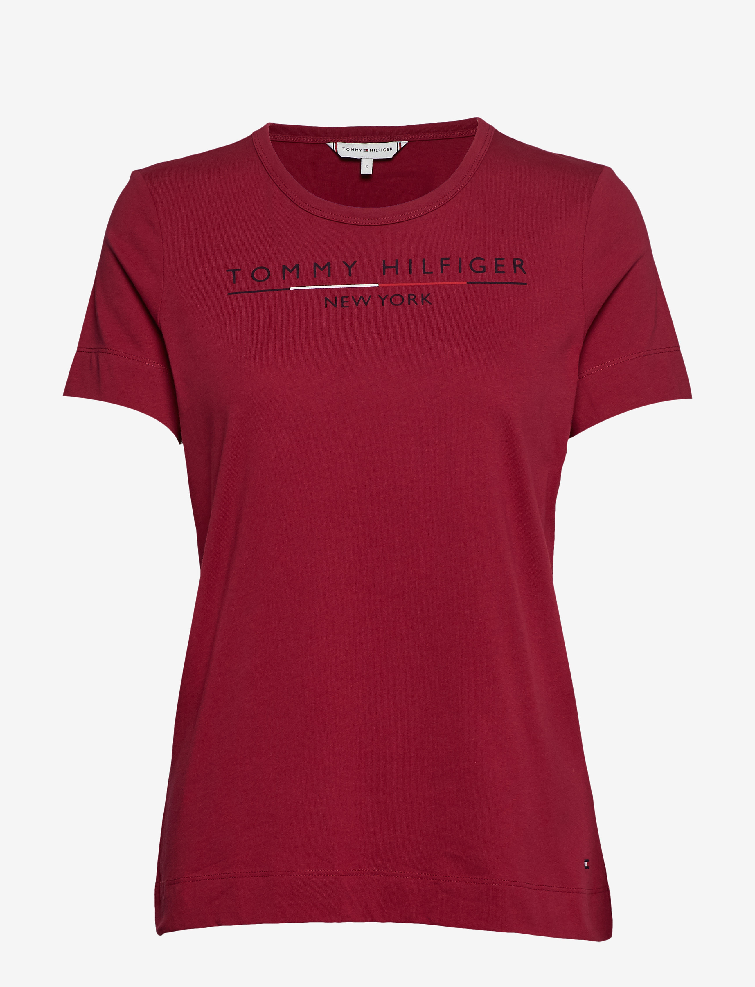 Tommy Hilfiger - CHRISTA C-NK TEE SS - beet red - 0
