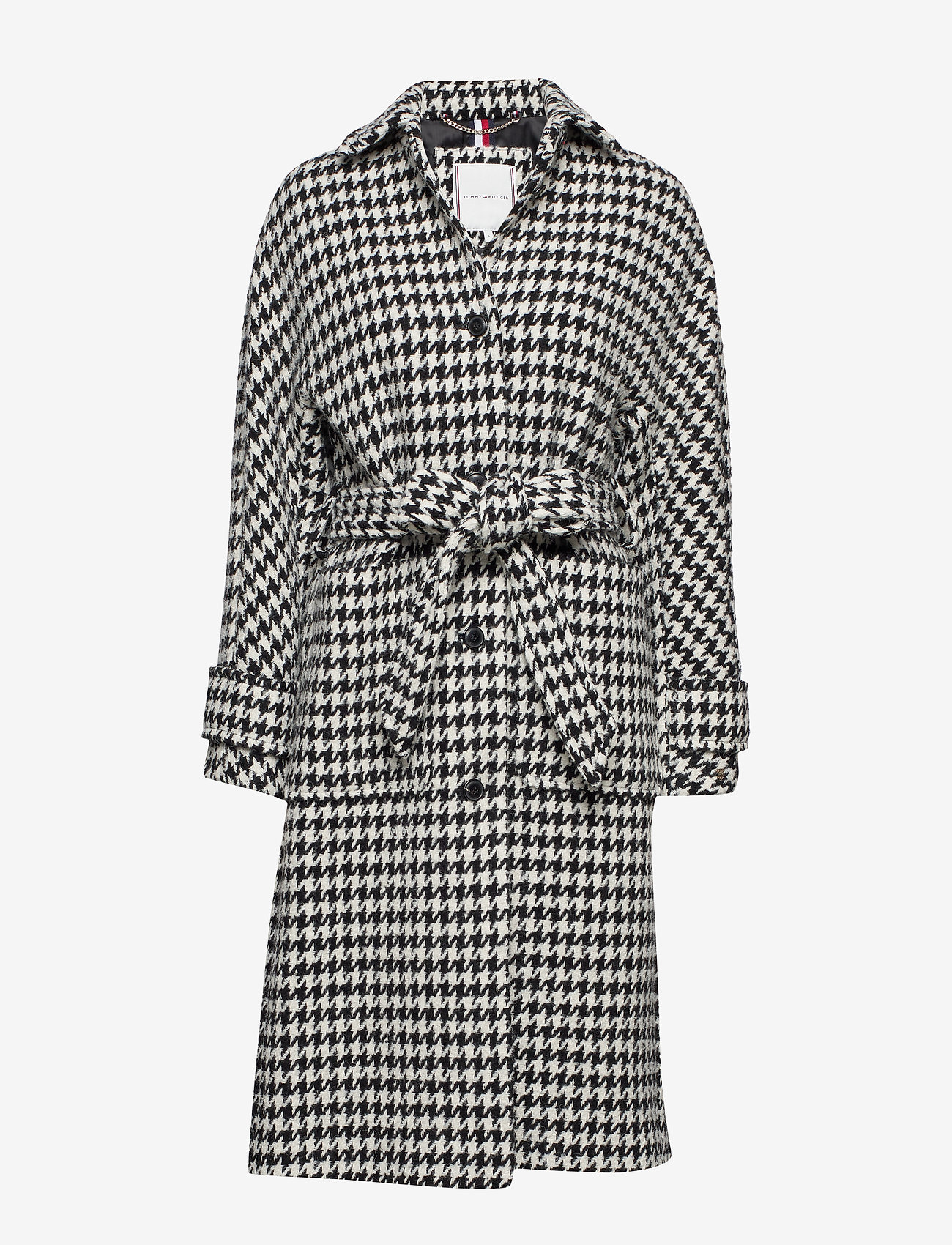 Tommy Hilfiger - NICO VISUAL WOOL BLEND COAT - black white houndstooth - 0