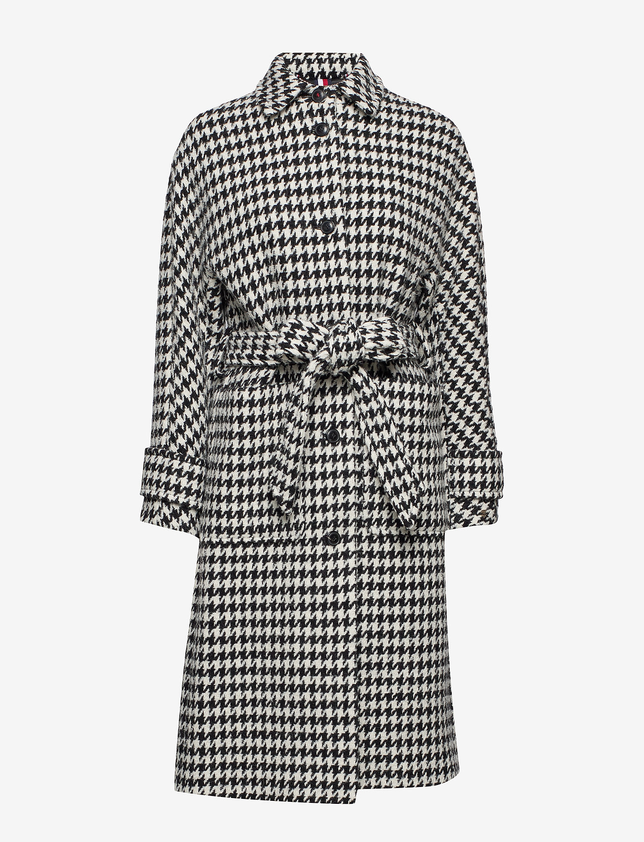Tommy Hilfiger - NICO VISUAL WOOL BLEND COAT - black white houndstooth - 1