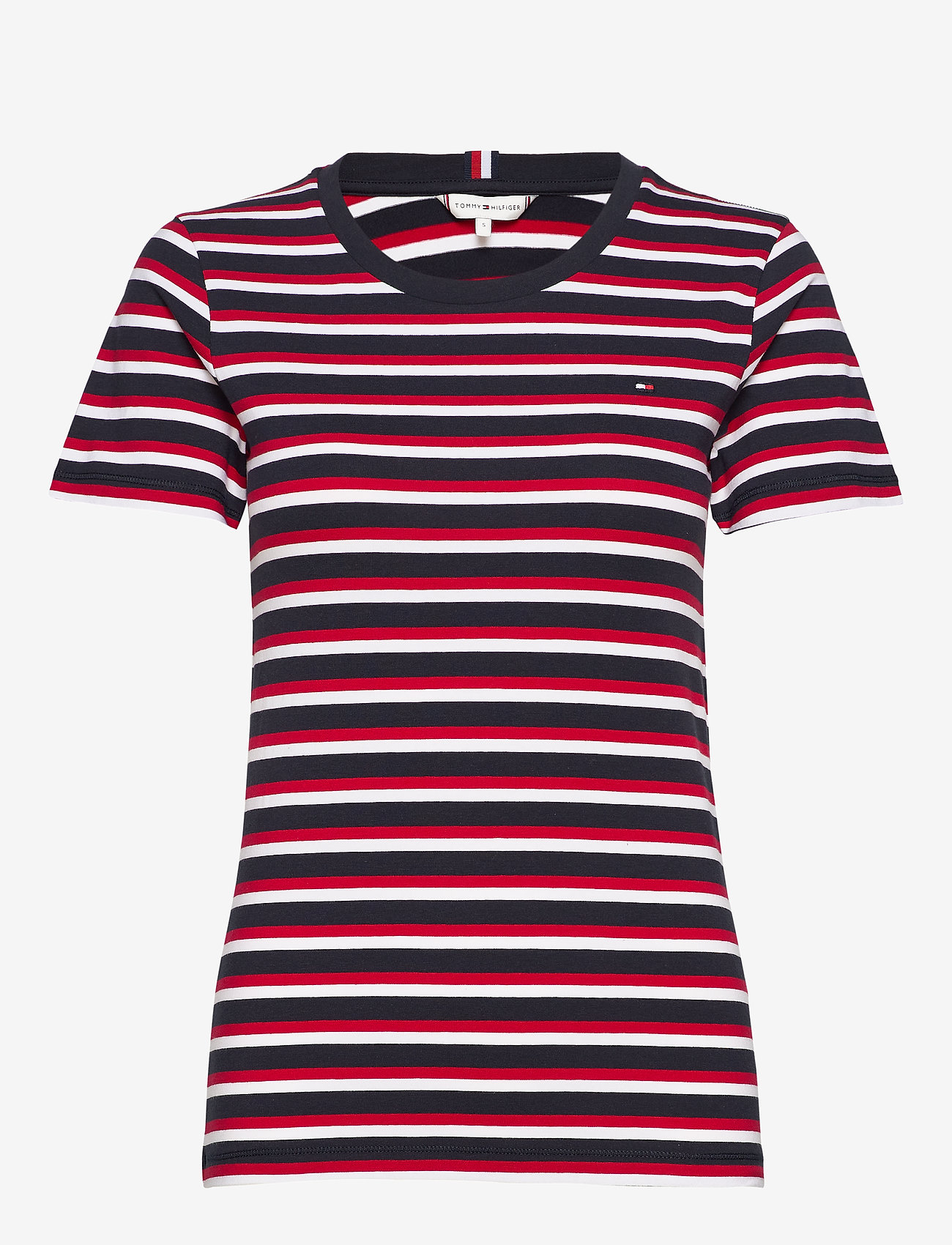 Tommy Hilfiger - TH ESSENTIAL ROUND-NK TOP SS - ombre stp primary red - 0