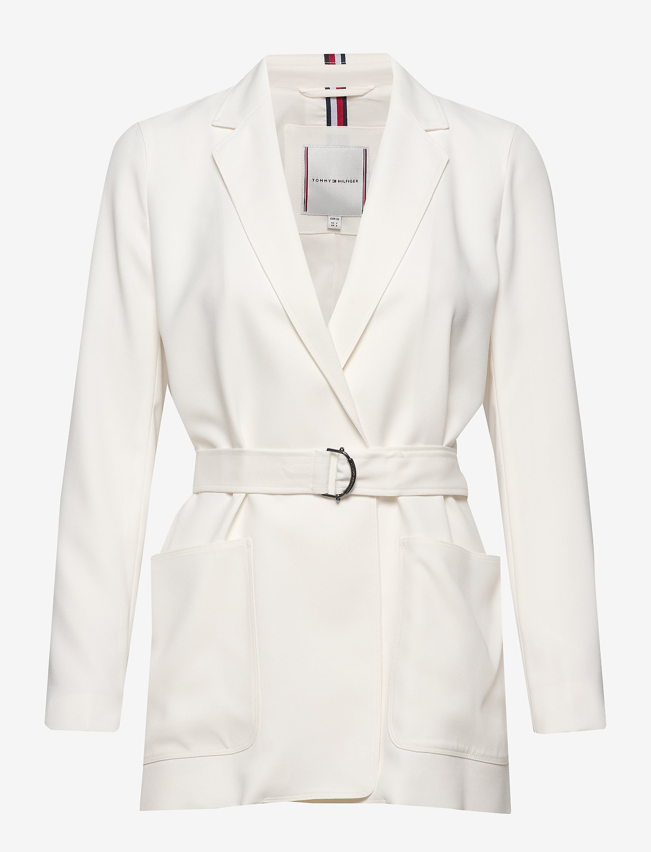 Tommy Hilfiger - ANVERS SATIN CREPE BELTED BLAZER - ivory - 0