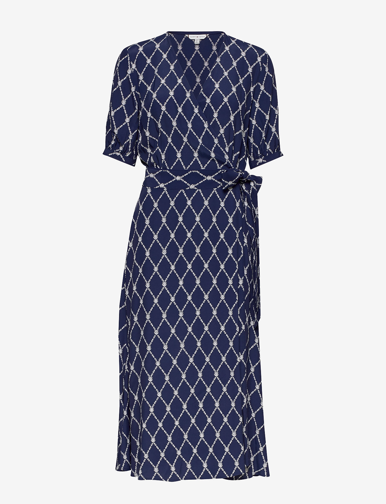 Tommy Hilfiger - LEONORA WRAP DRESS SS - thc monogram prt / blue ink - 0