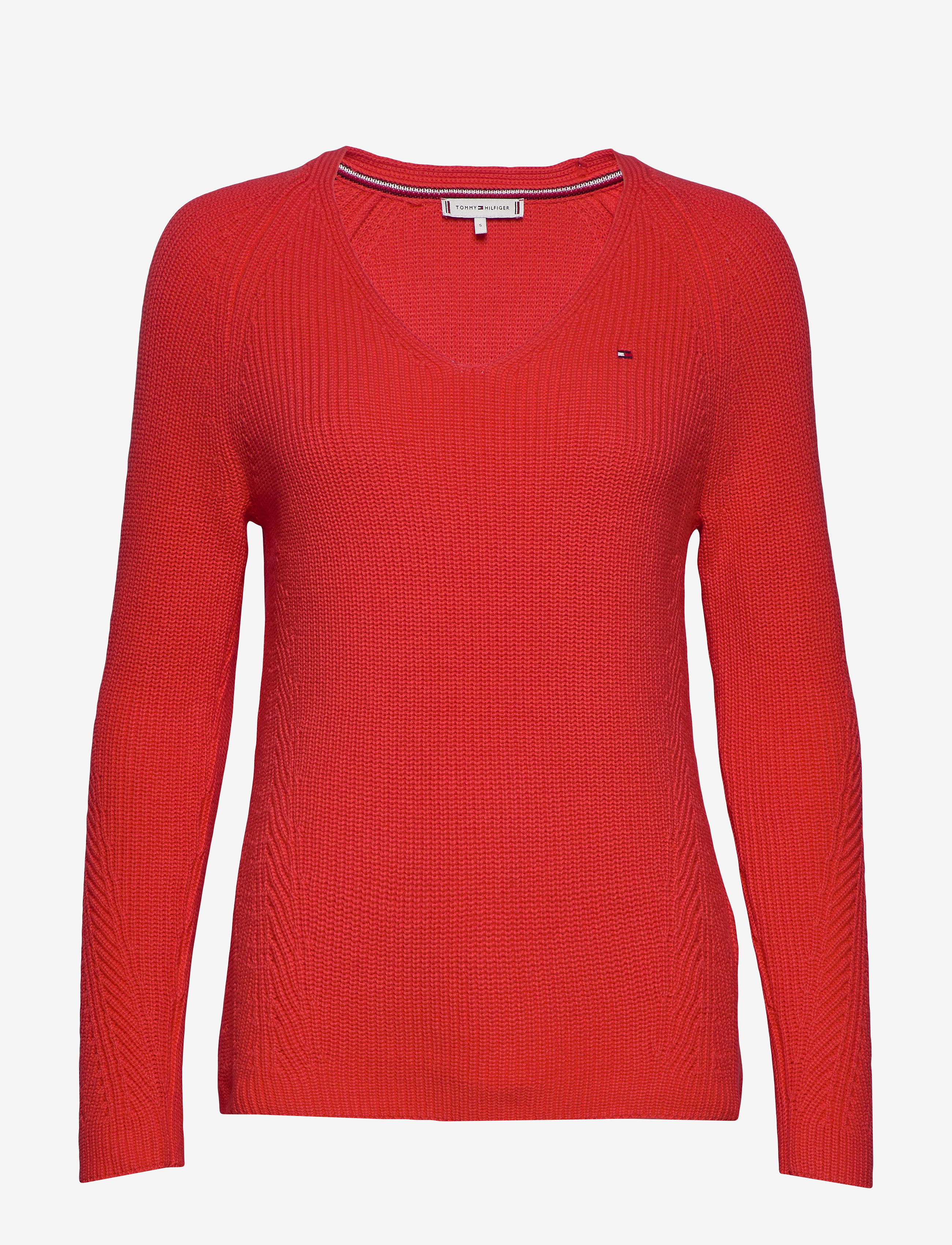 Tommy Hilfiger - HAYANA V-NK SWTR - bright vermillion - 0