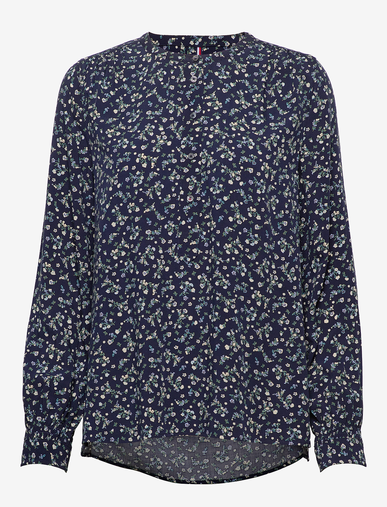 RAYA POP-OVER BLOUSE LS - PRAIRIE FLORAL DESERT SKY