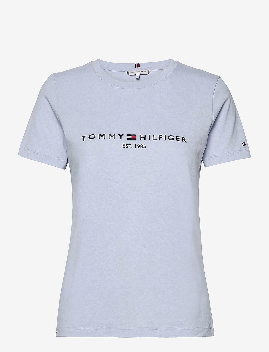 Tommy Hilfiger - TH ESS HILFIGER C-NK REG TEE SS - breezy blue - 0