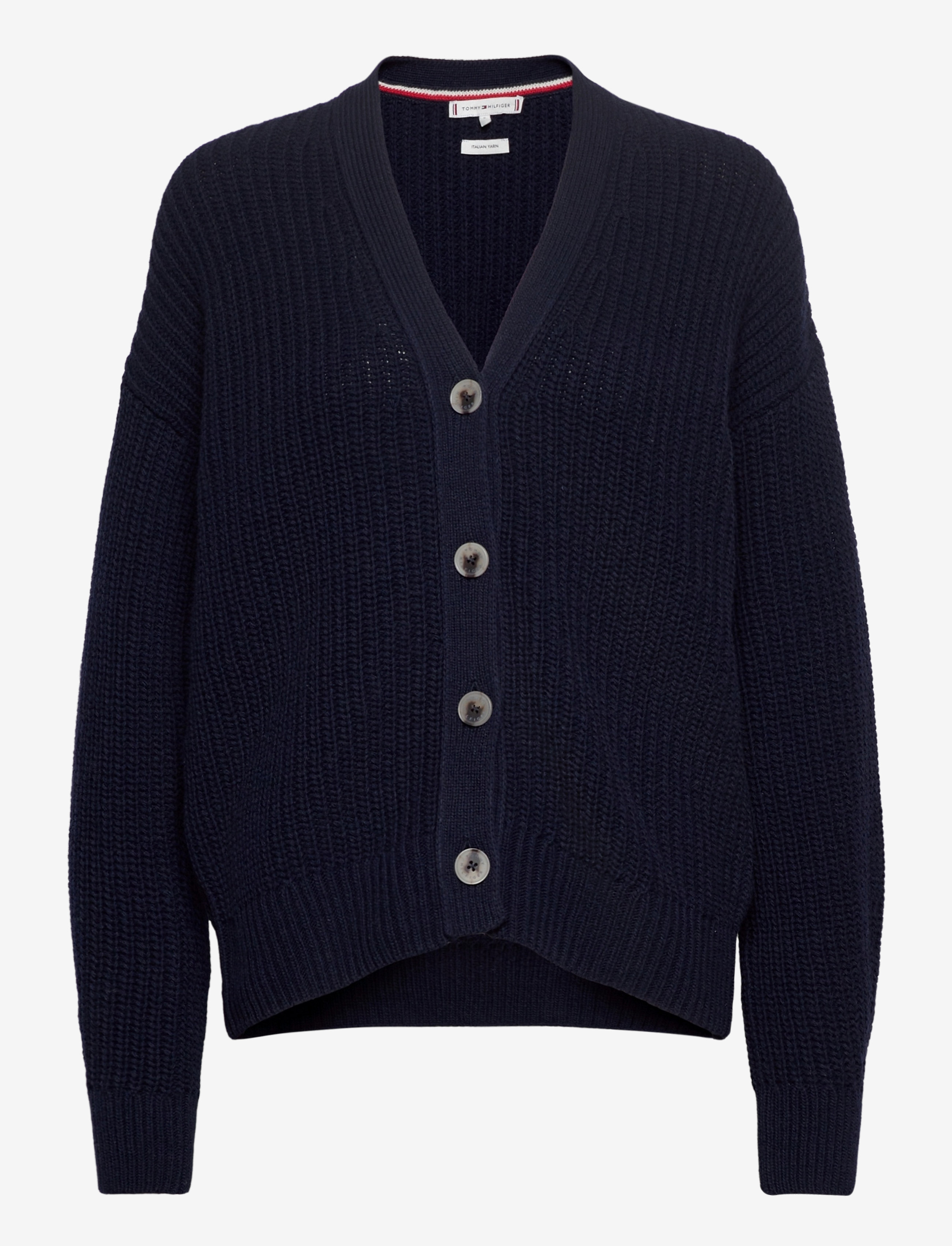 Tommy Hilfiger - RIB V-NK CARDI LS - desert sky - 0